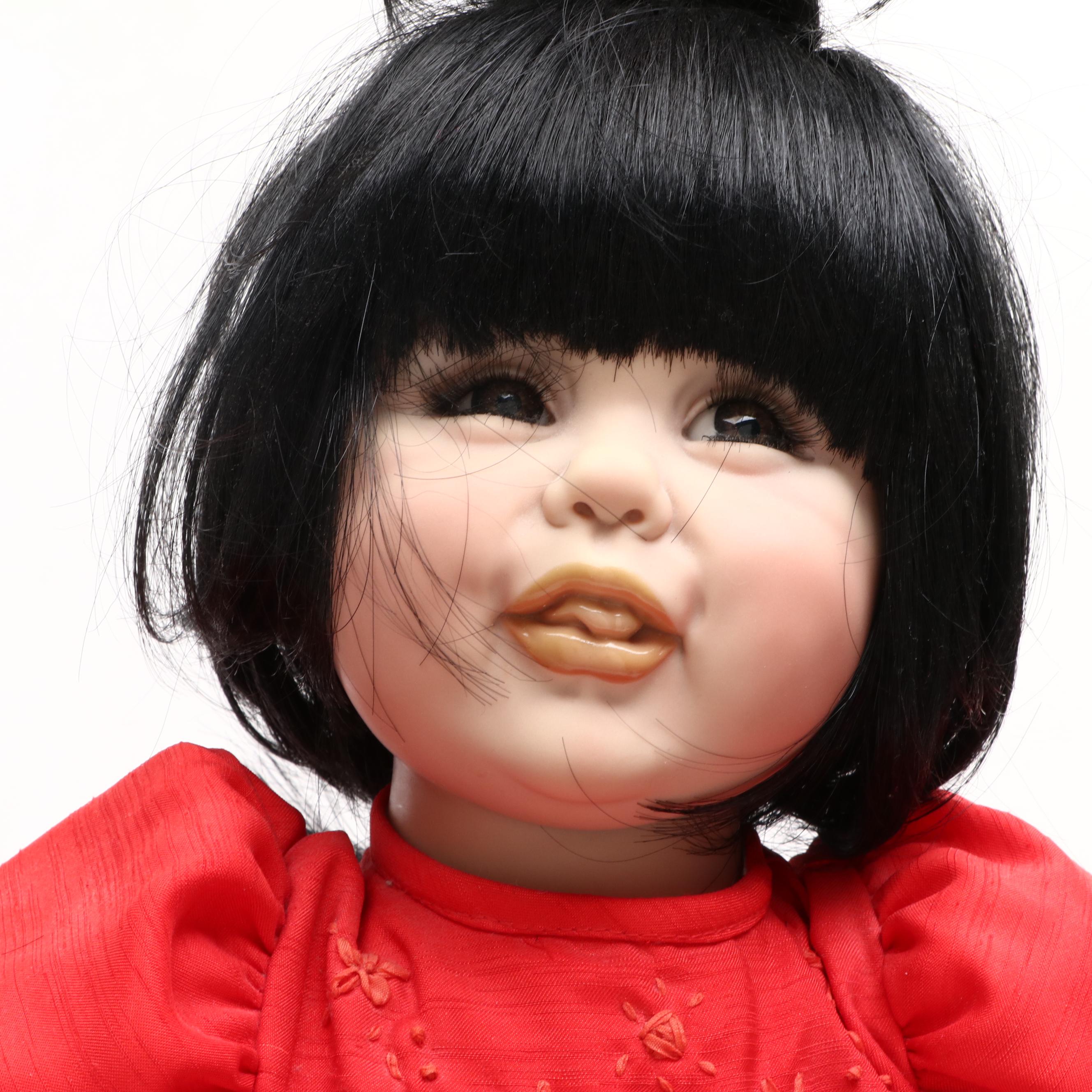 Pamela Erff Porcelain Bride Doll with Fayzah Spanos Vinyl Doll