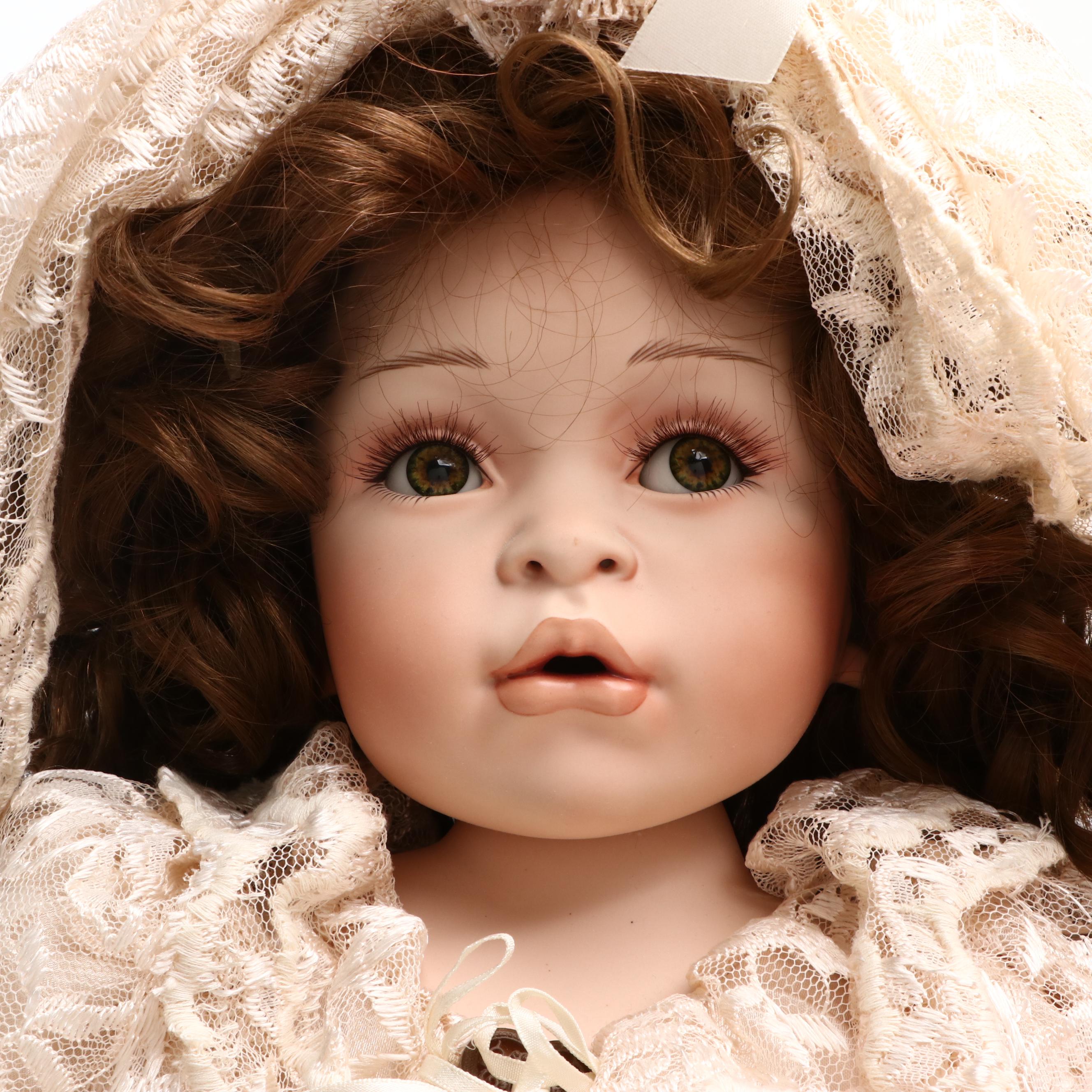 Pamela Erff Porcelain Bride Doll with Fayzah Spanos Vinyl Doll