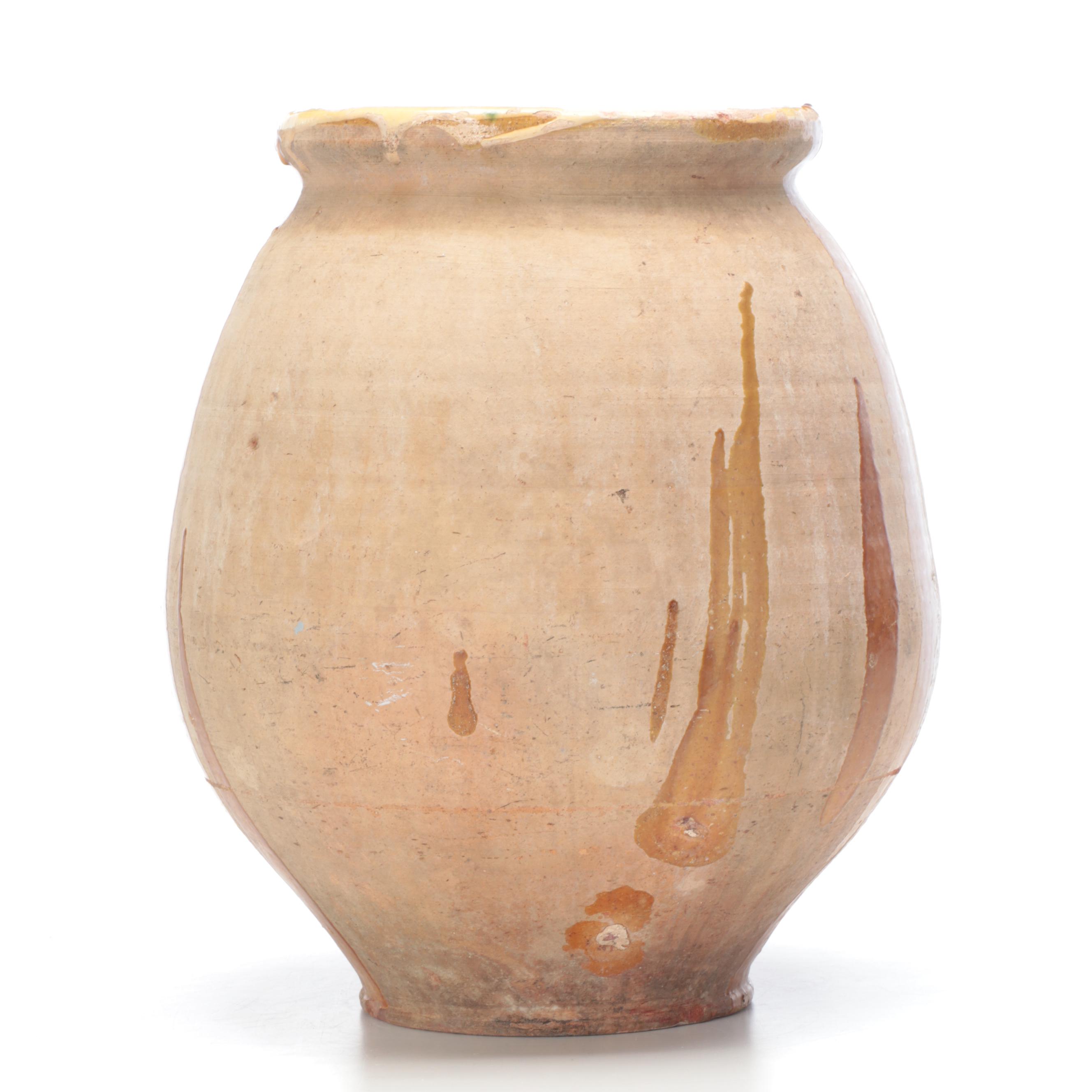 Mediterranean  Style Earthenware Olive Jar
