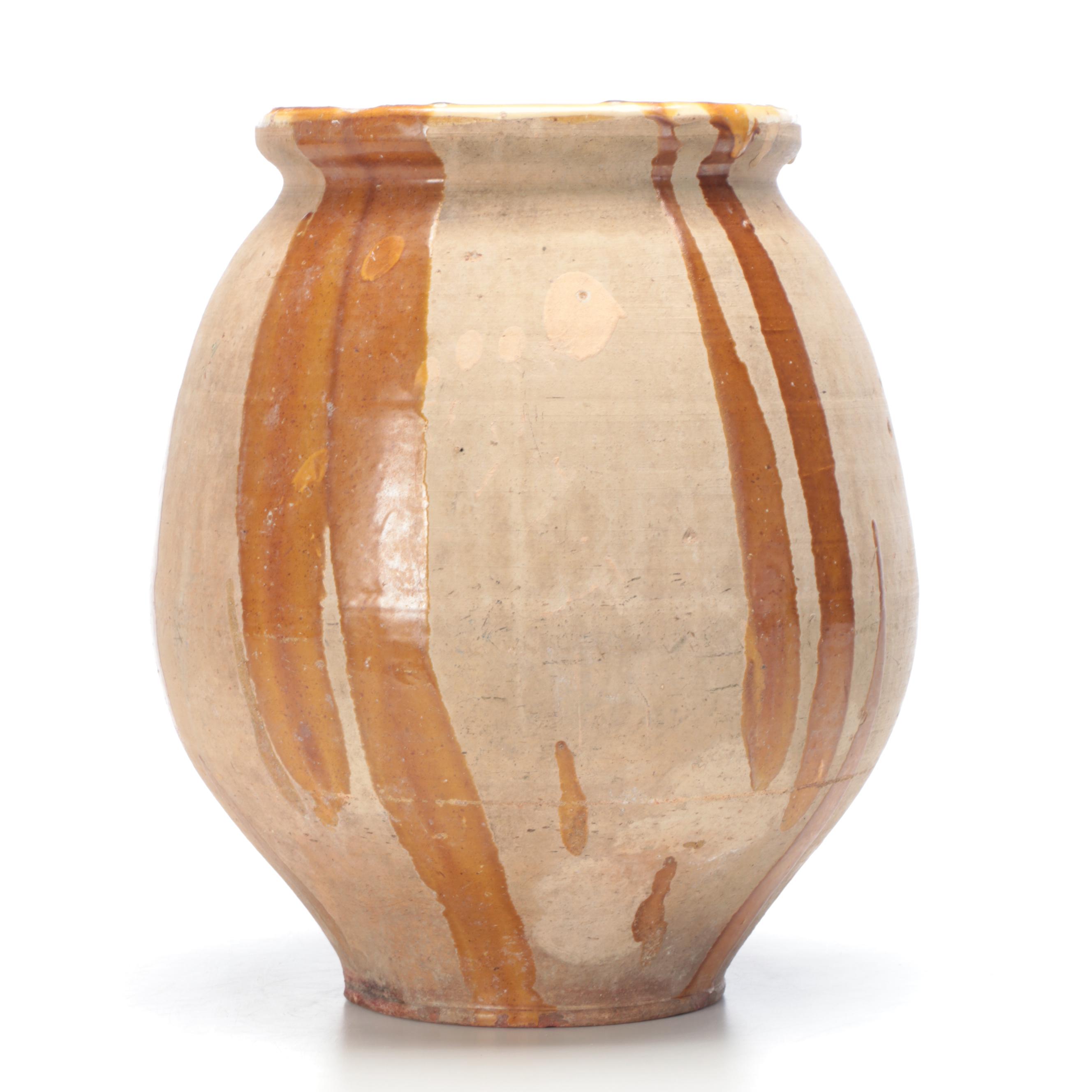 Mediterranean  Style Earthenware Olive Jar