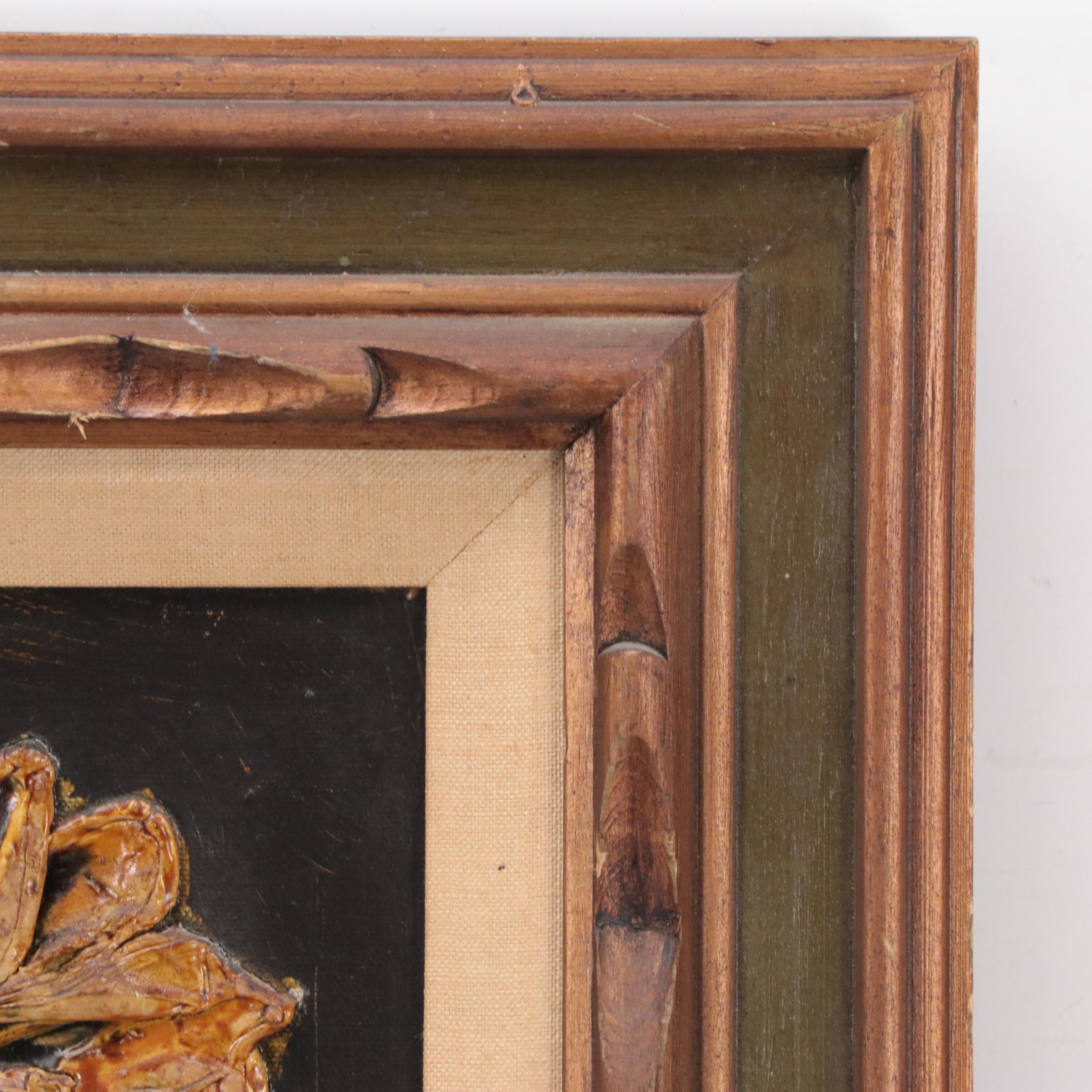 Louis Spiegel Impasto Mixed Media Floral Painting, 1970