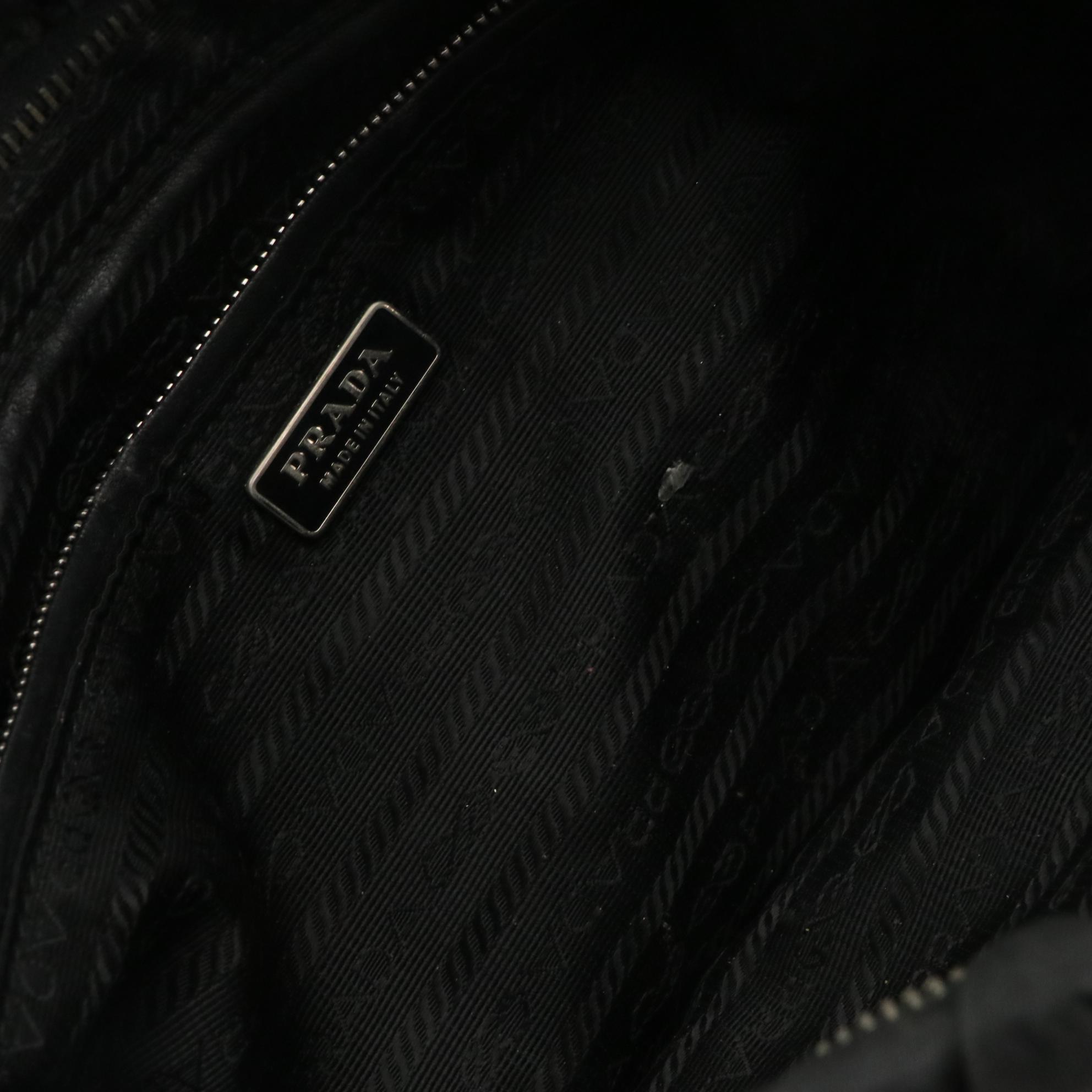 Prada Origami Pleated Clutch Bag in Black Tessuto Nylon