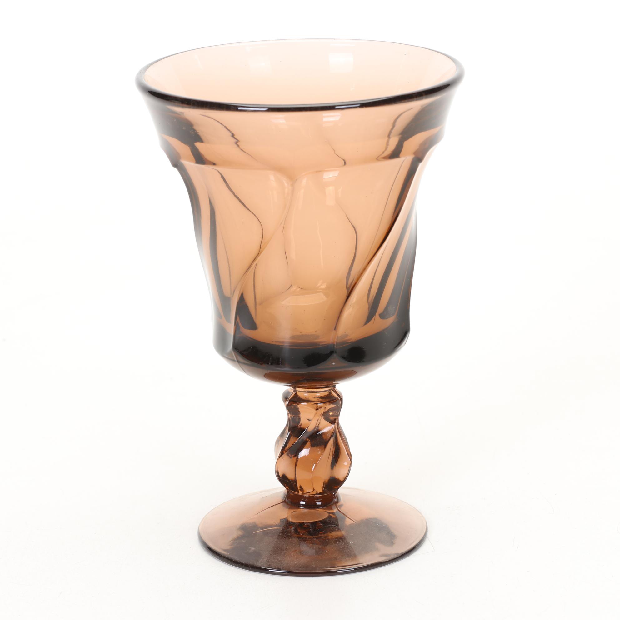 Fostoria "Jamestown Brown" Stemware, Pitcher and Dinneware, Set of 36, 1961-1982