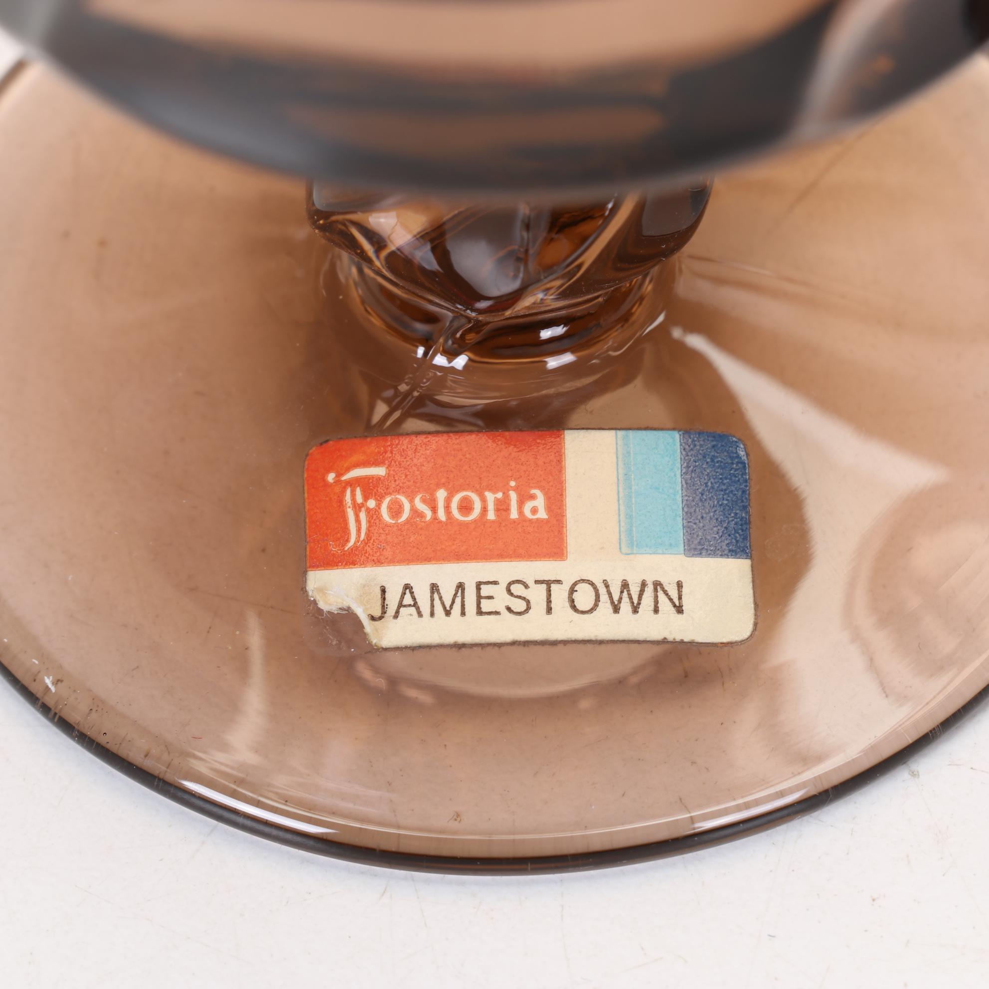 Fostoria "Jamestown Brown" Stemware, Pitcher and Dinneware, Set of 36, 1961-1982