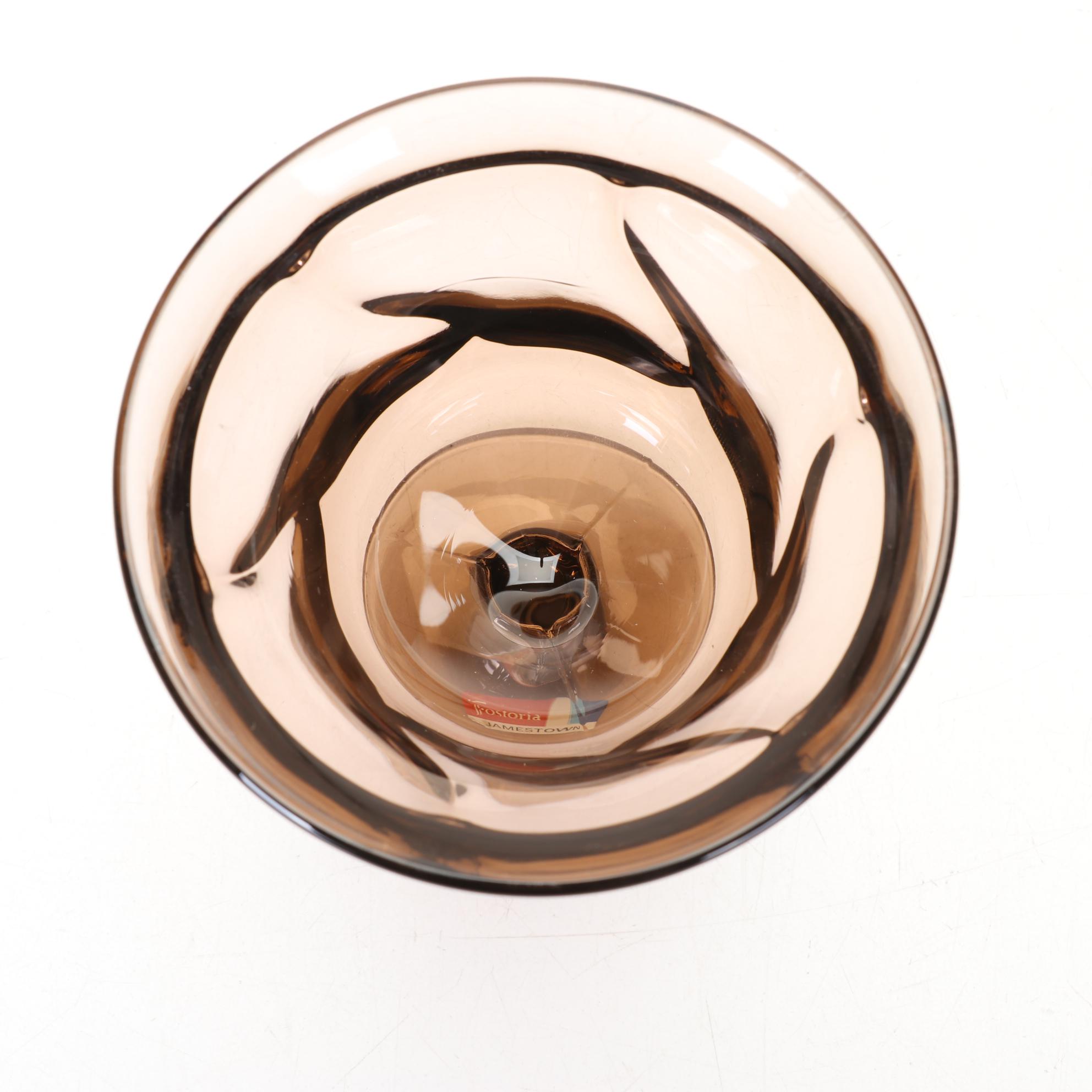 Fostoria "Jamestown Brown" Stemware, Pitcher and Dinneware, Set of 36, 1961-1982