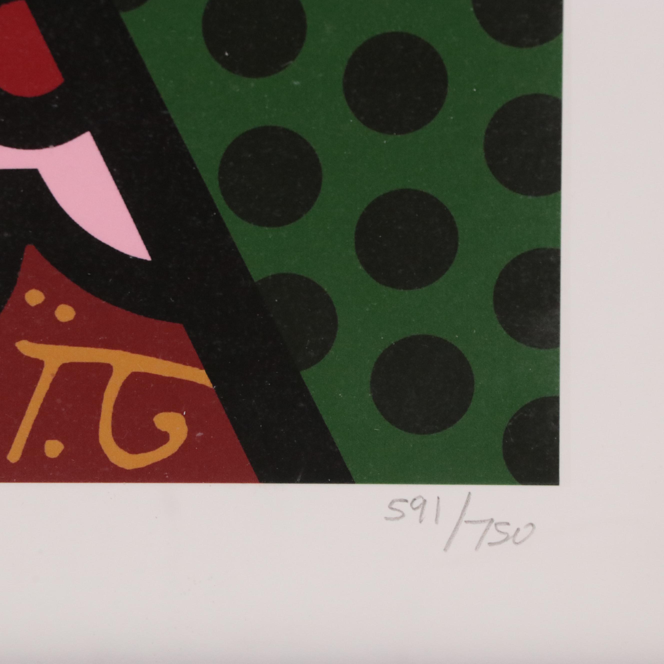 Romero Britto Giclée of Martini Glass, Late 20th Century