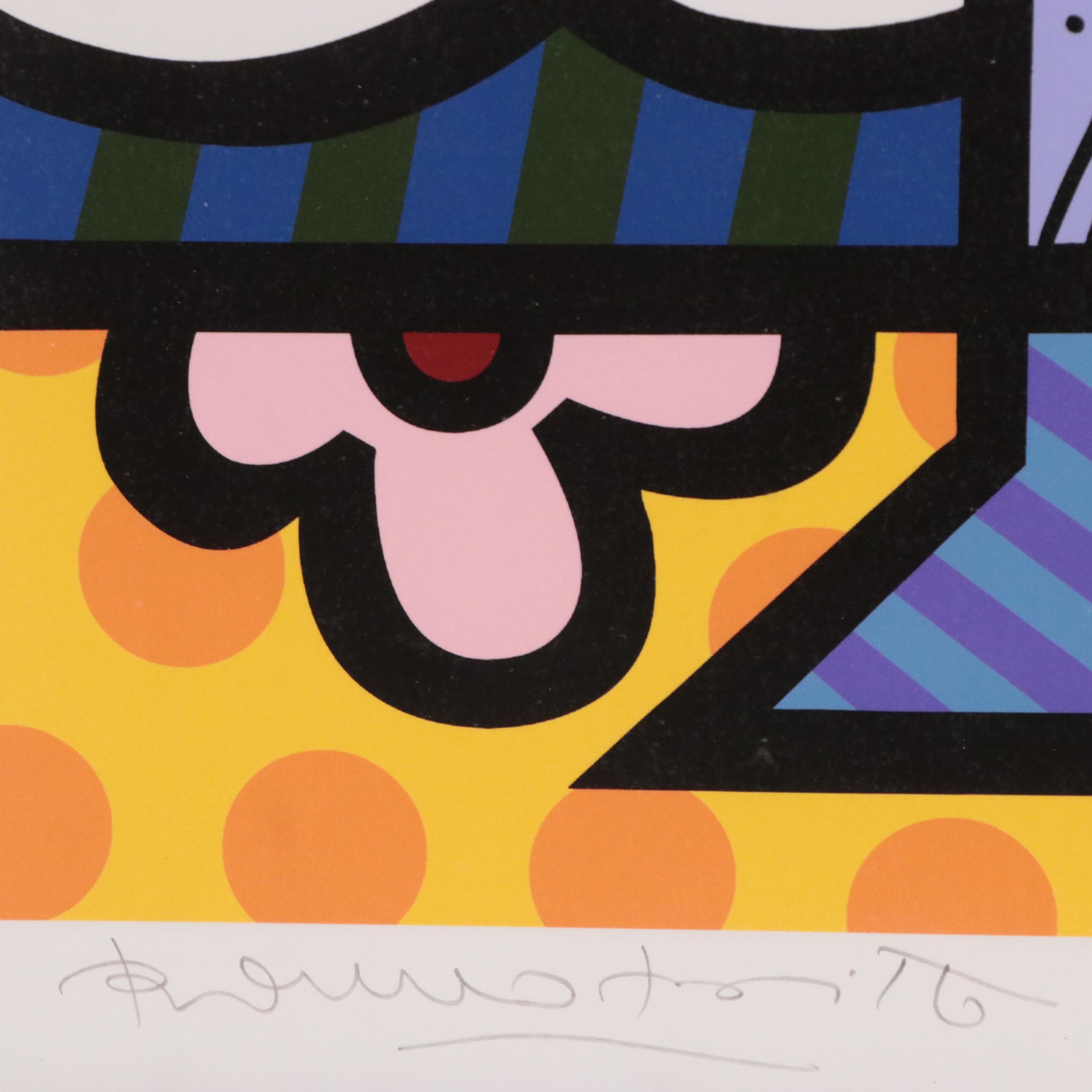 Romero Britto Giclée of Martini Glass, Late 20th Century