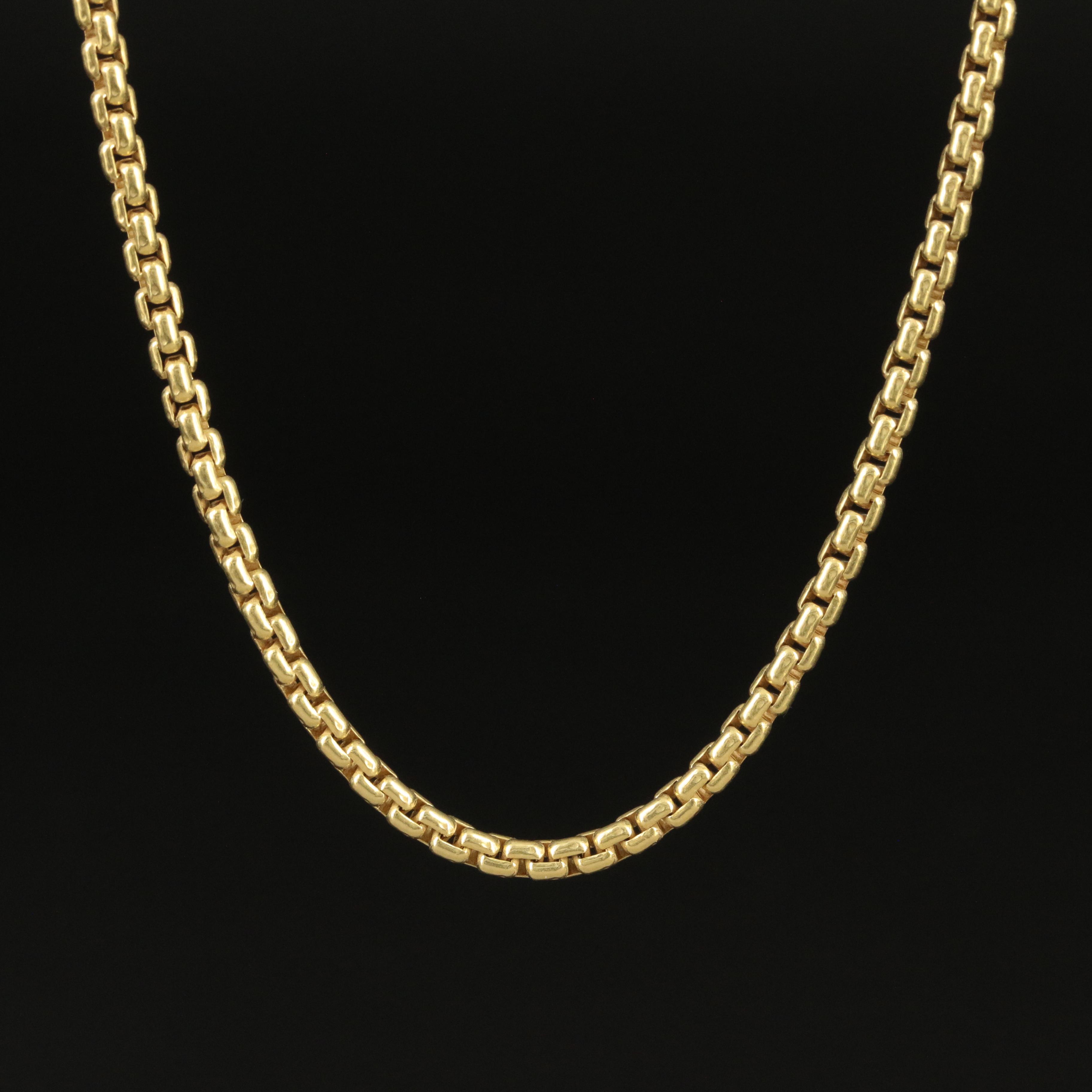 David Yurman 18K Long Box Chain Necklace
