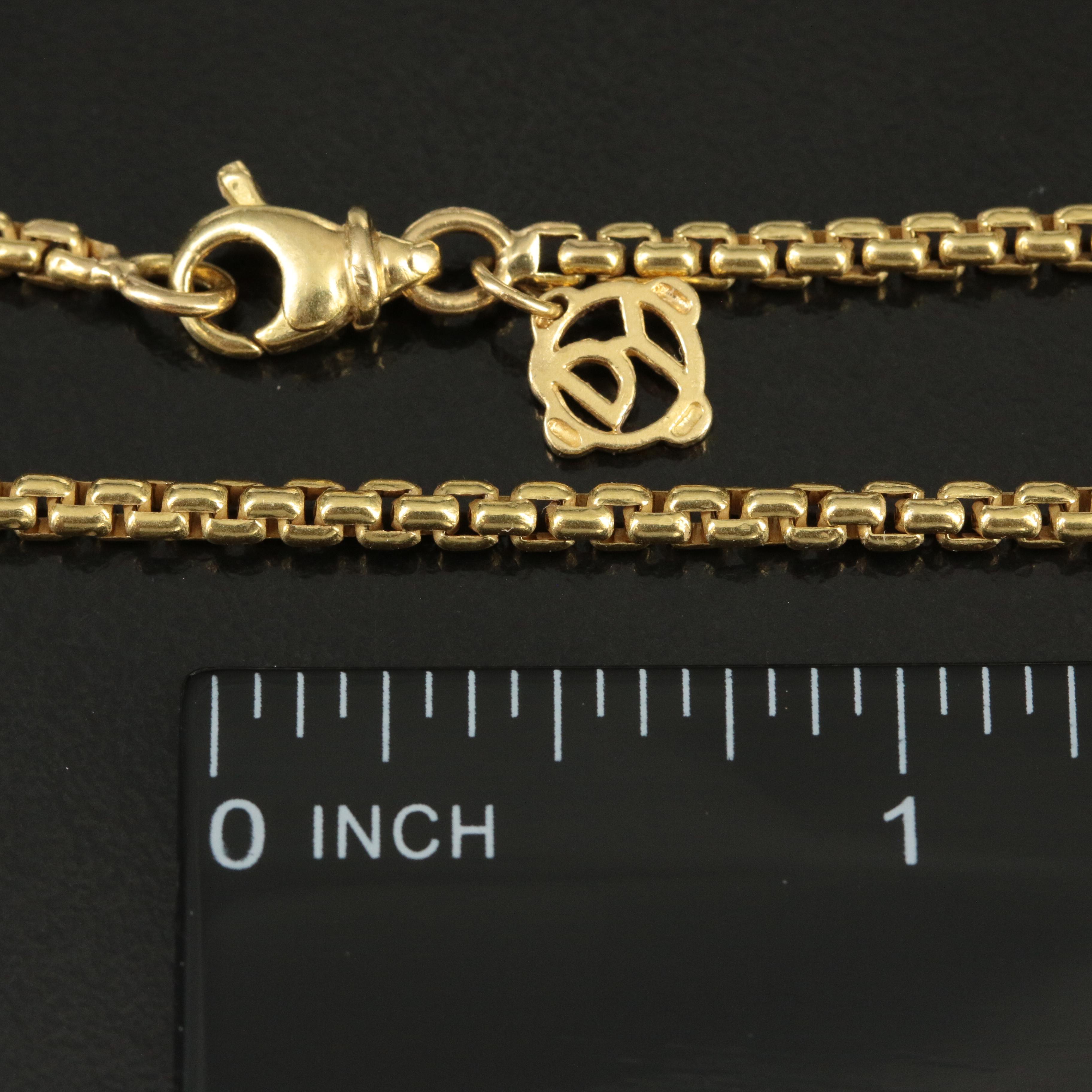 David Yurman 18K Long Box Chain Necklace