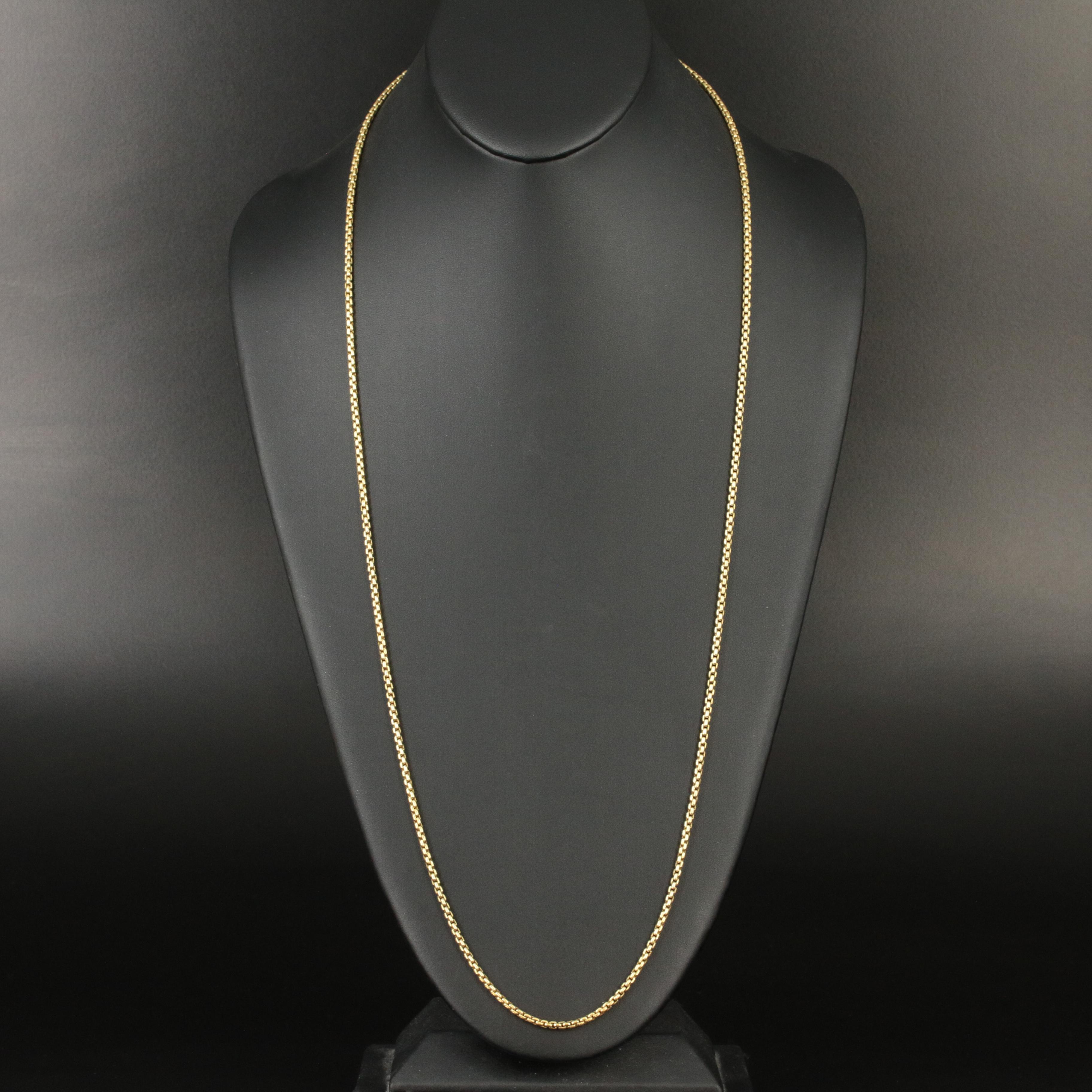 David Yurman 18K Long Box Chain Necklace
