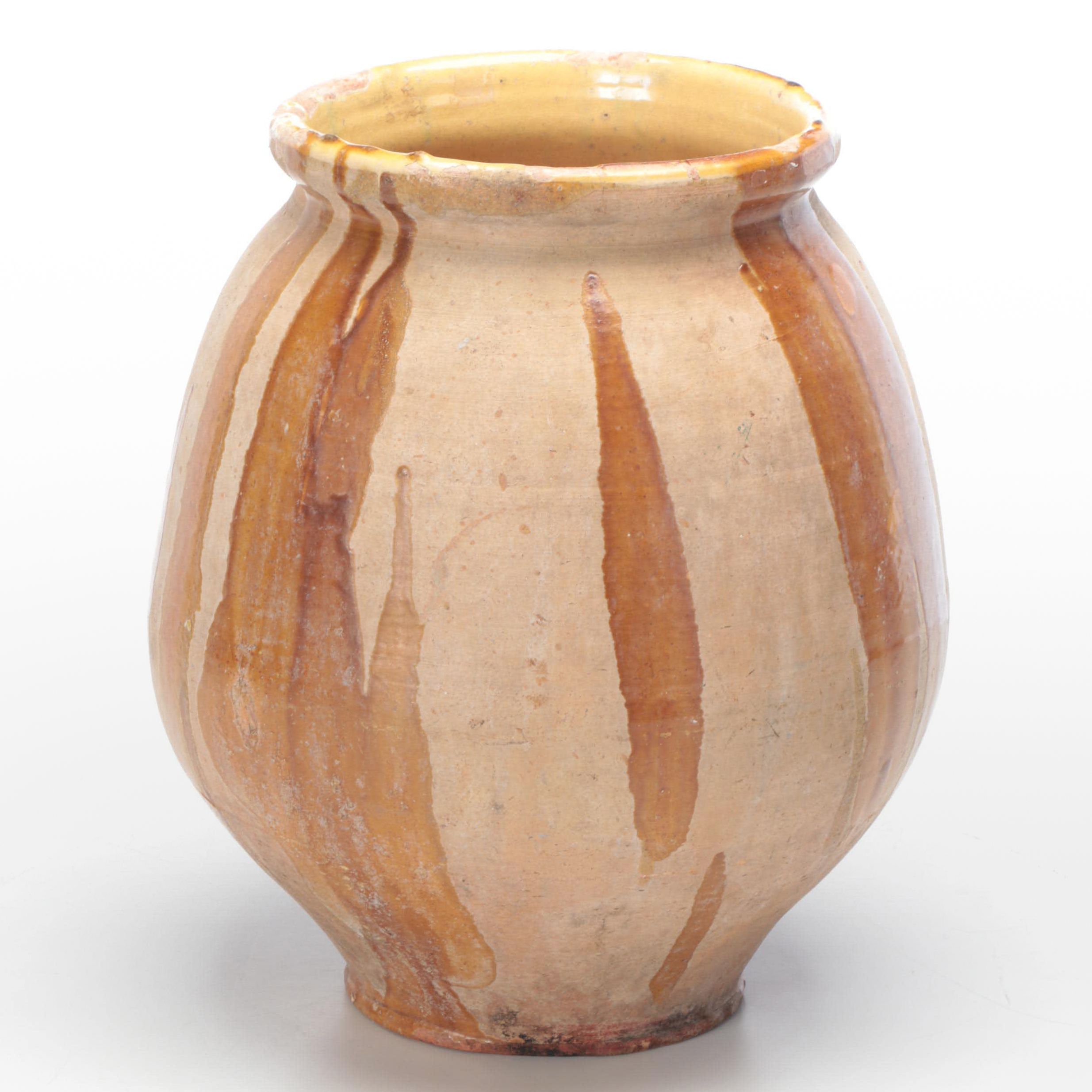 Mediterranean  Style Earthenware Olive Jar