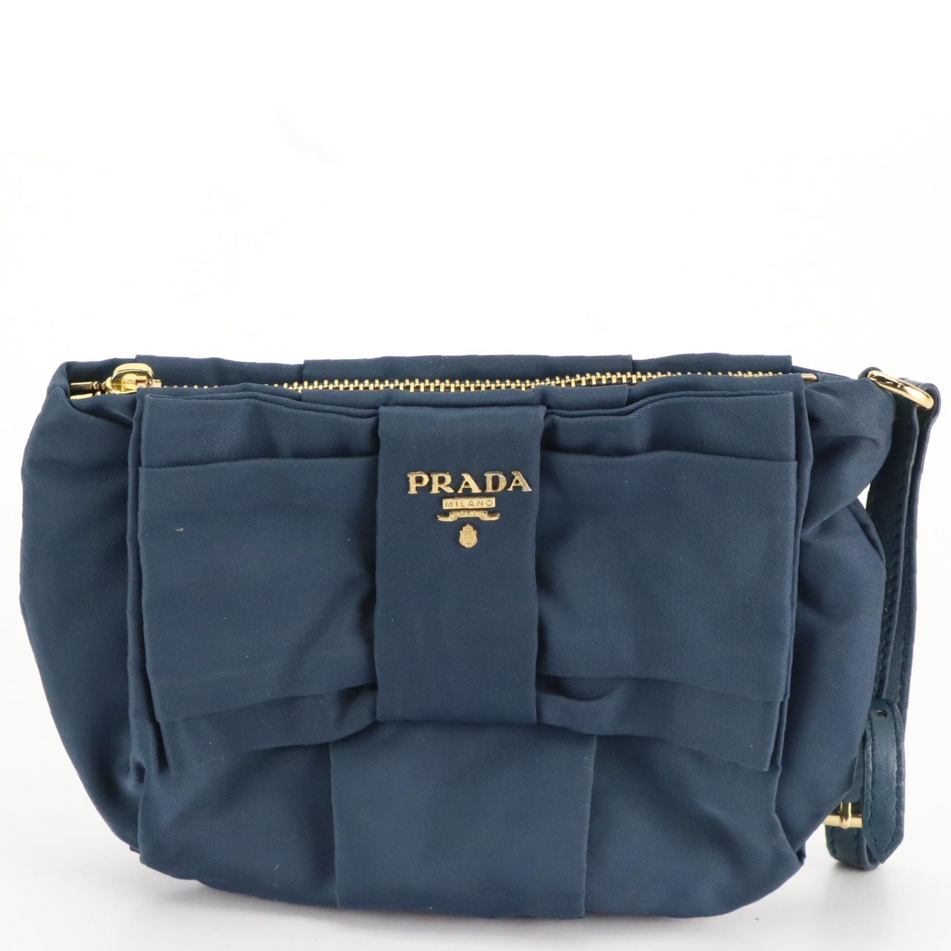 Prada Bow Clutch Bag in Tessuto Nylon
