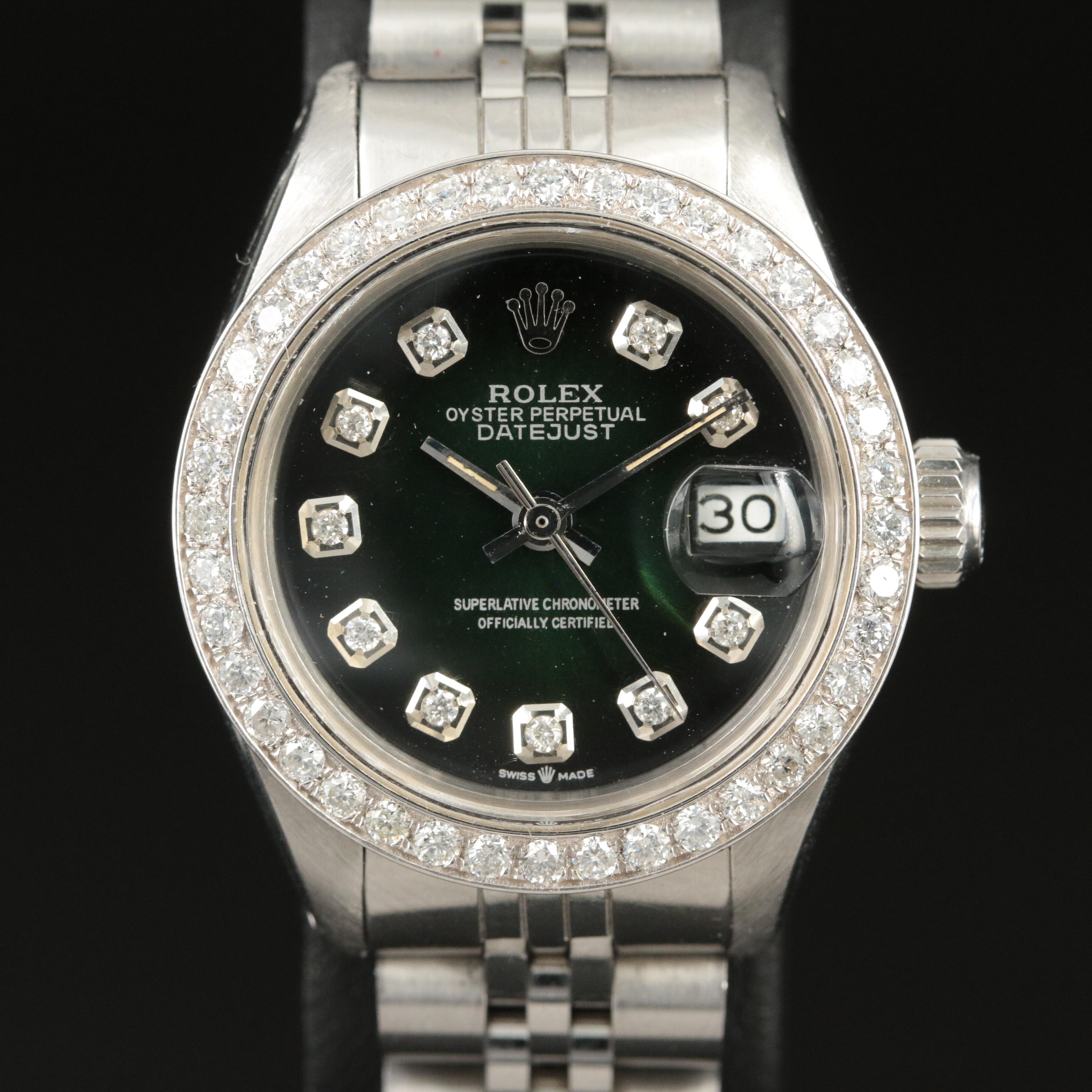 1981 Rolex Datejust Custom Diamond Dial and Bezel Watch