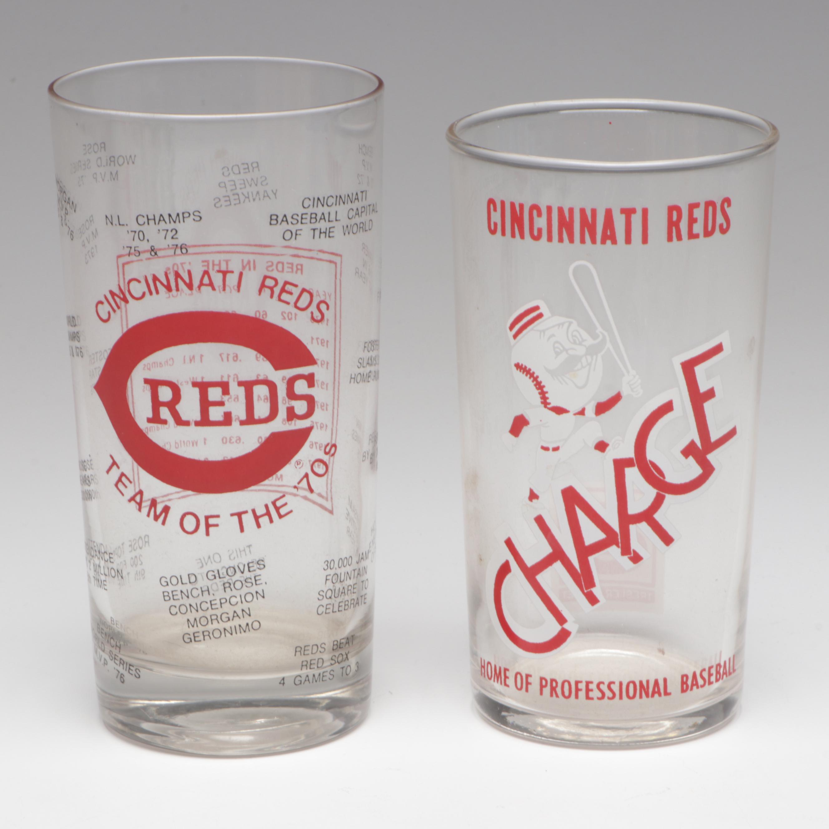 Cincinnati Reds RC Cola Cans with Cups, Glasses, and More, Late 20th Century