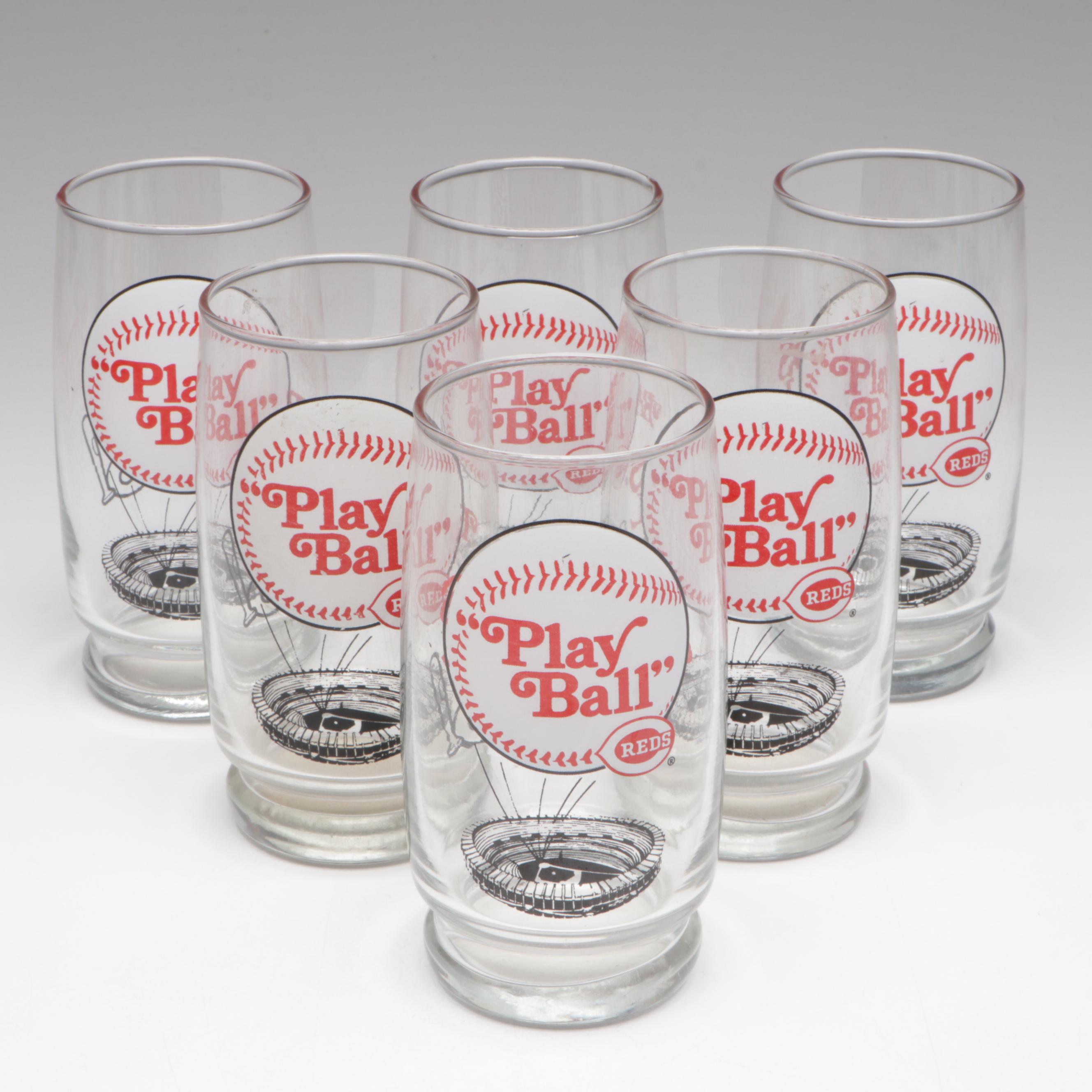 Cincinnati Reds RC Cola Cans with Cups, Glasses, and More, Late 20th Century