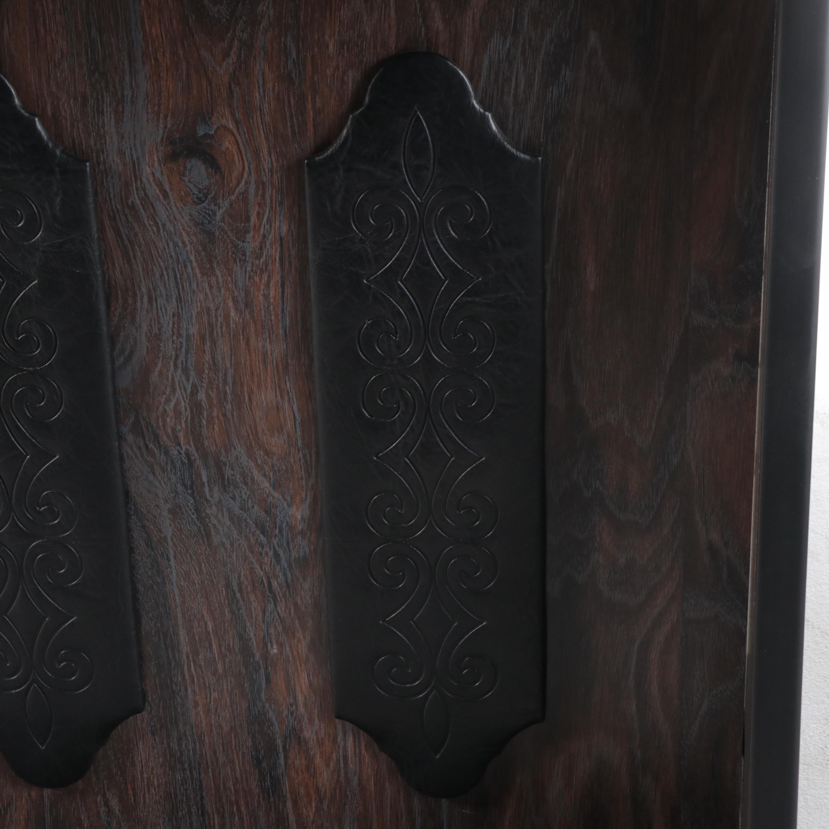 Modernist Laminate and Vinyl Bar Plus Three Samsonite Swivel Counter Stools