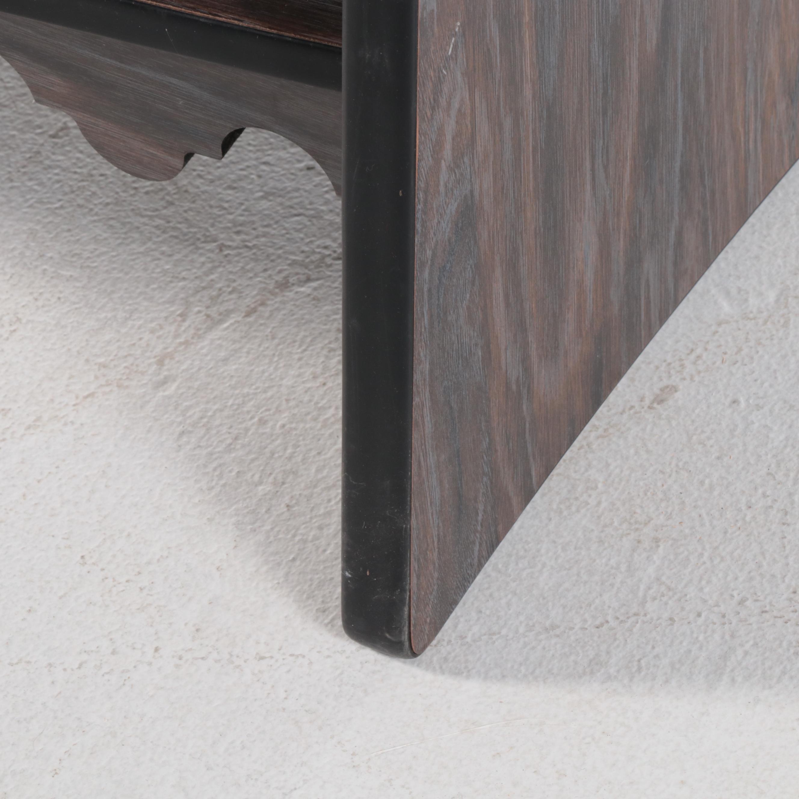 Modernist Laminate and Vinyl Bar Plus Three Samsonite Swivel Counter Stools