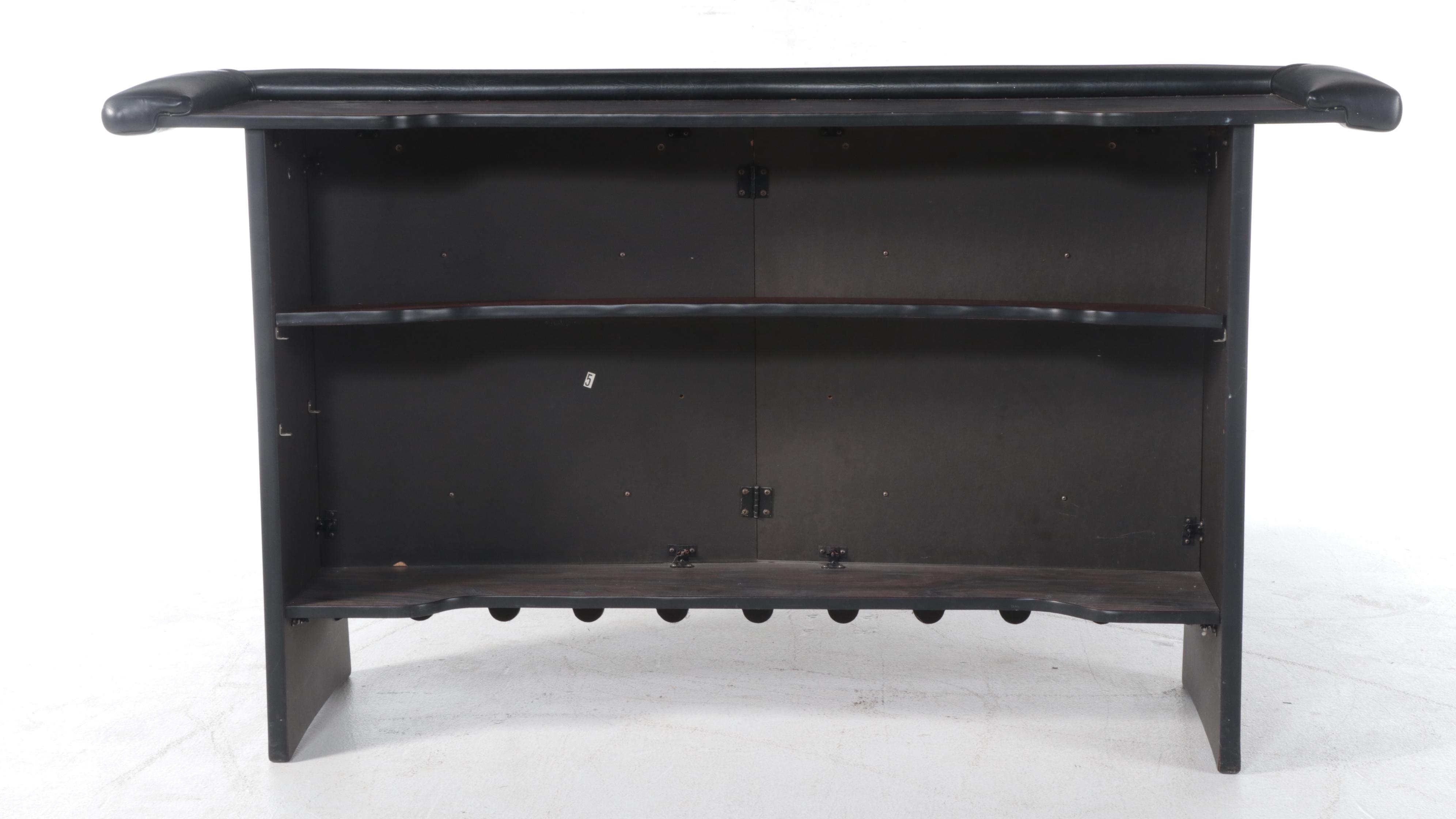 Modernist Laminate and Vinyl Bar Plus Three Samsonite Swivel Counter Stools