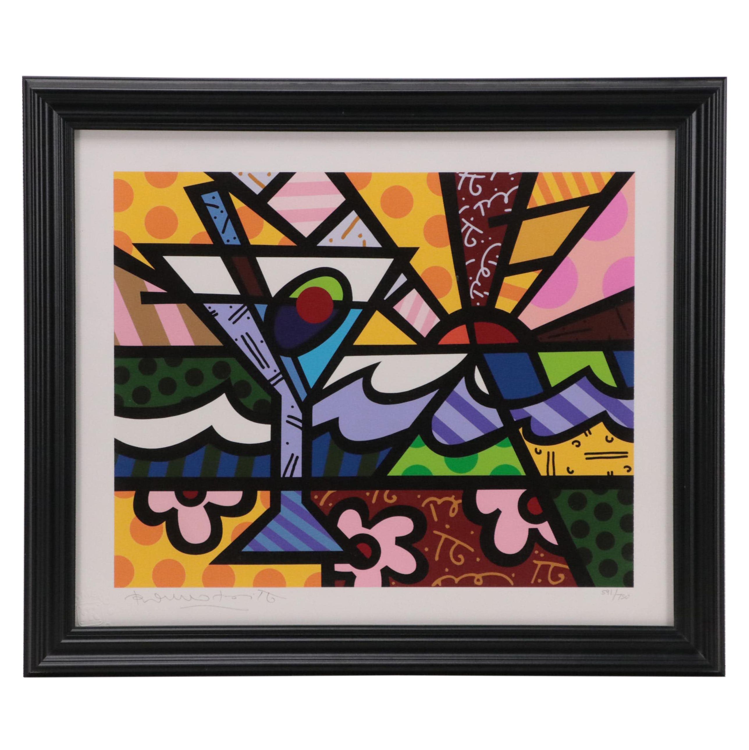 Romero Britto Giclée of Martini Glass, Late 20th Century
