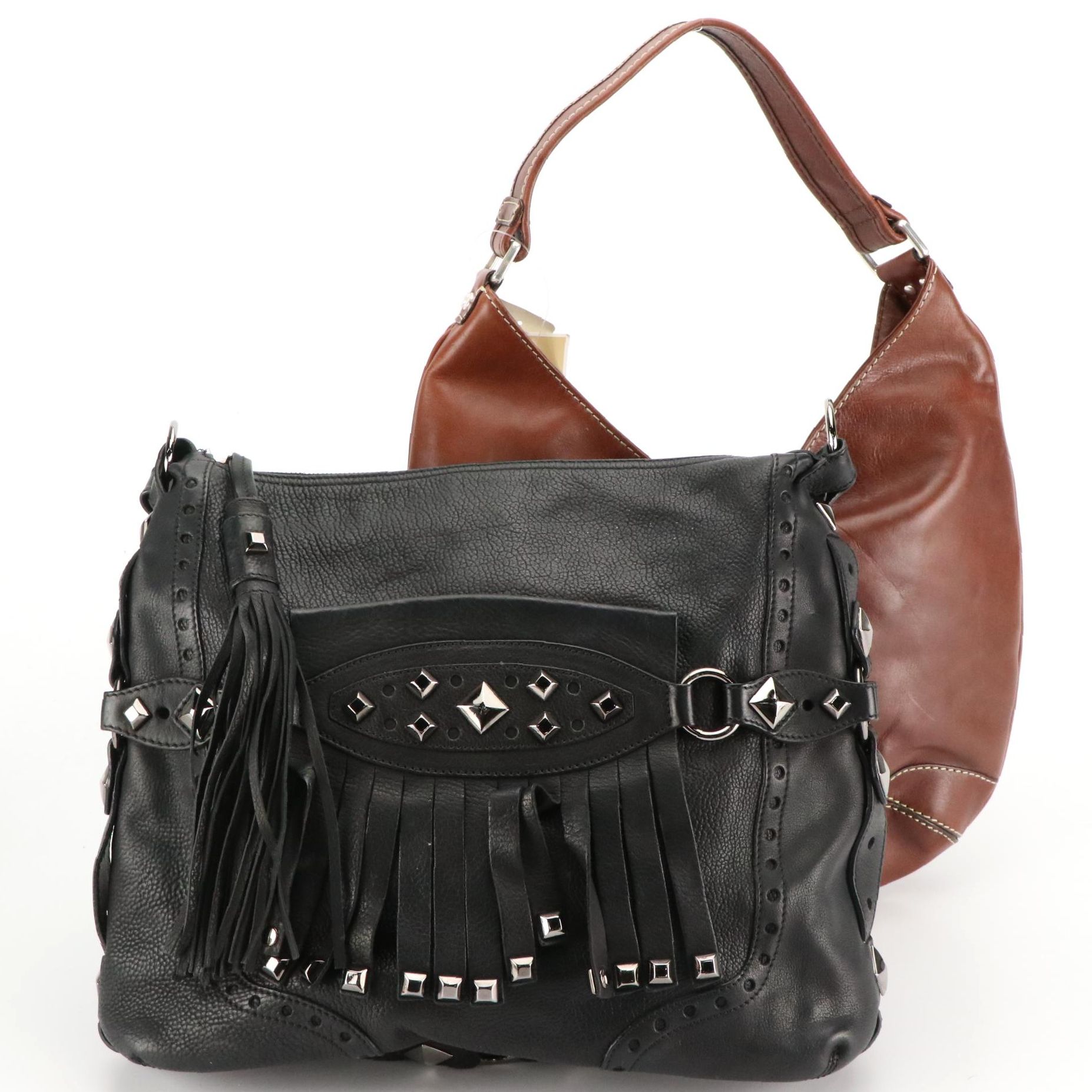Michael Kors Collegiate Top Zip Fringe Shoulder Bag and Hutton Hobo Bag