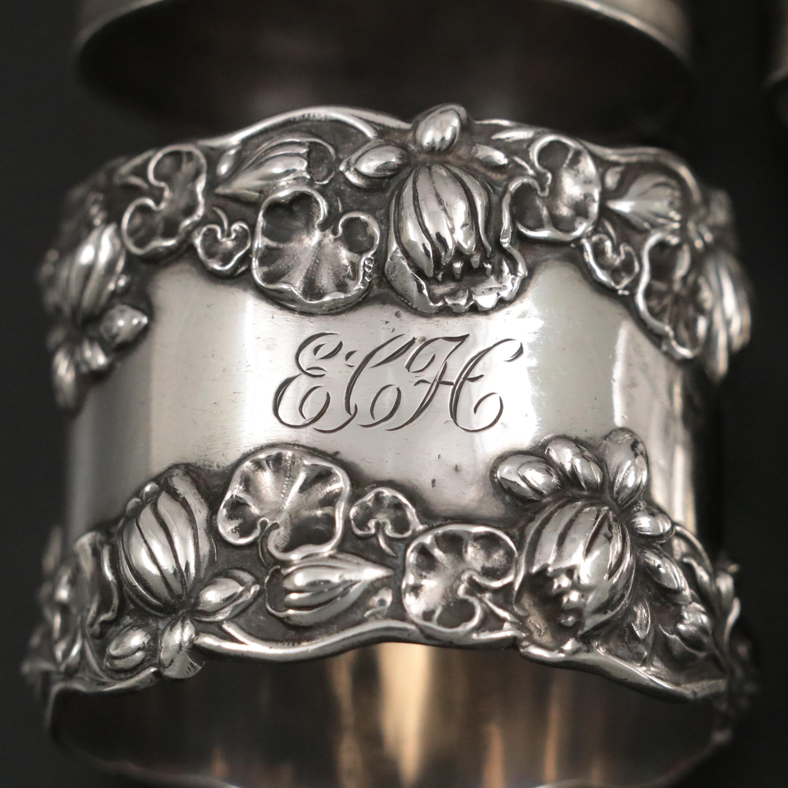 Gorham and Other Sterling Silver and Silver Plate Napkin Rings