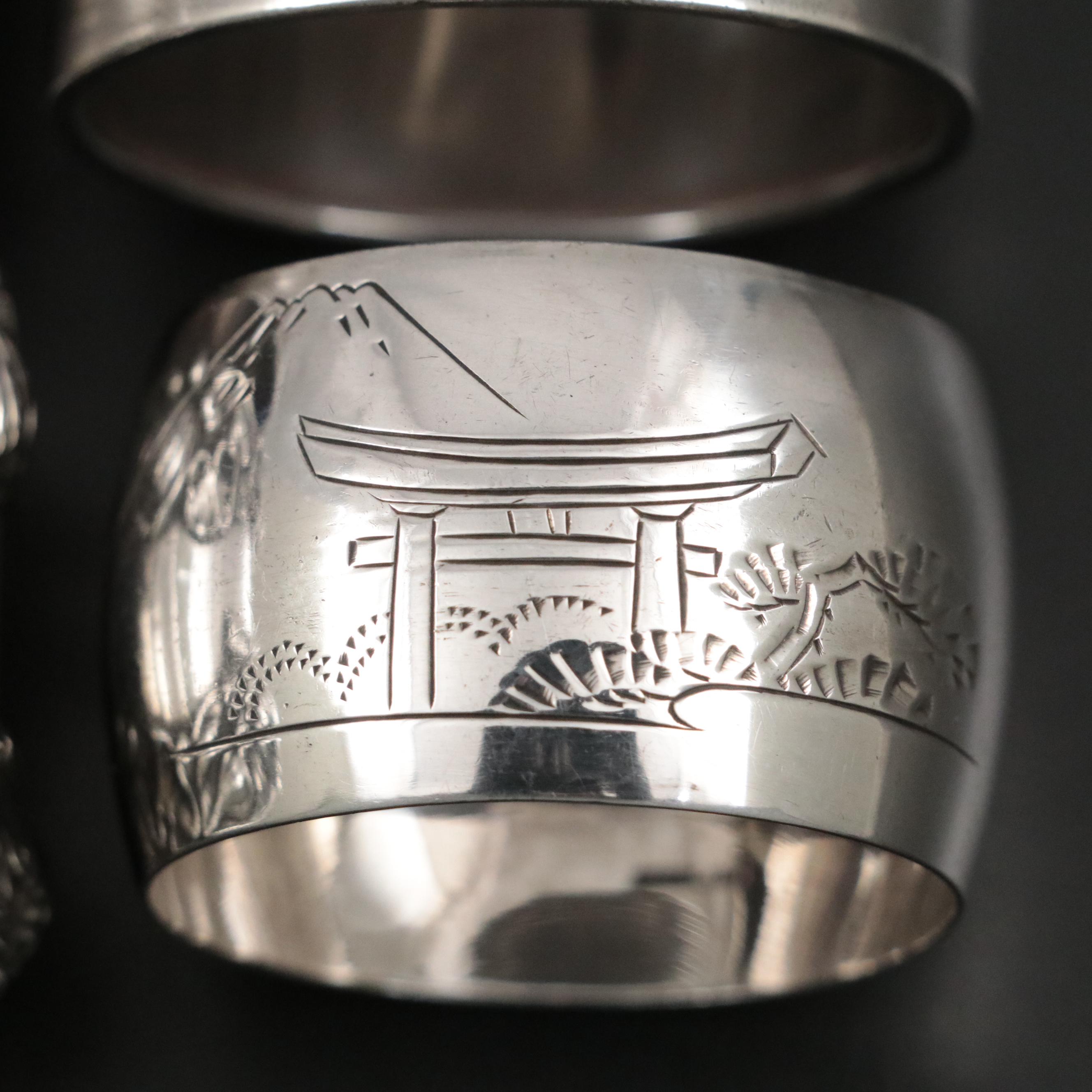 Gorham and Other Sterling Silver and Silver Plate Napkin Rings