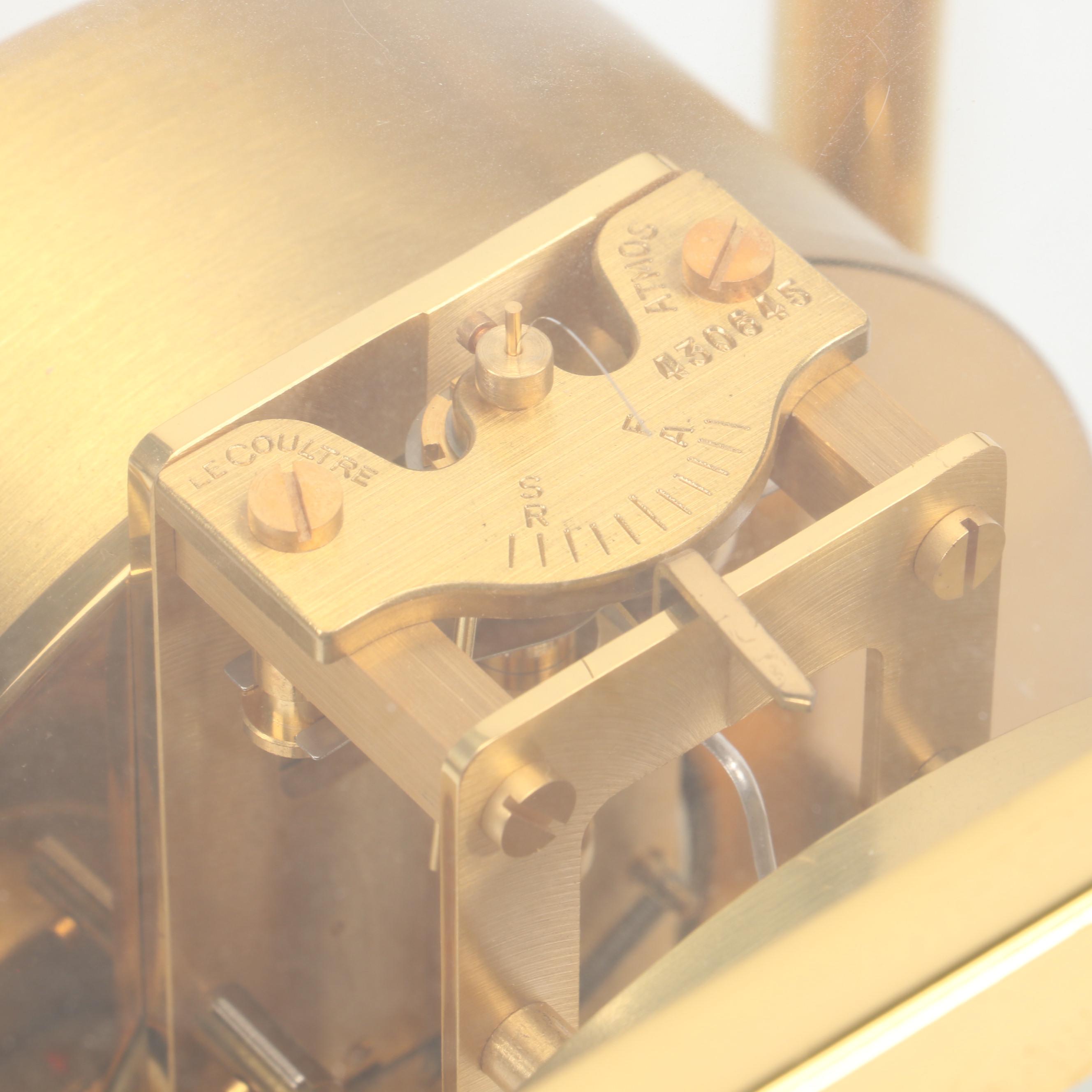 Jaeger-LeCoultre "Atmos" Swiss Brass and Glass Perpetual Motion Mantel Clock