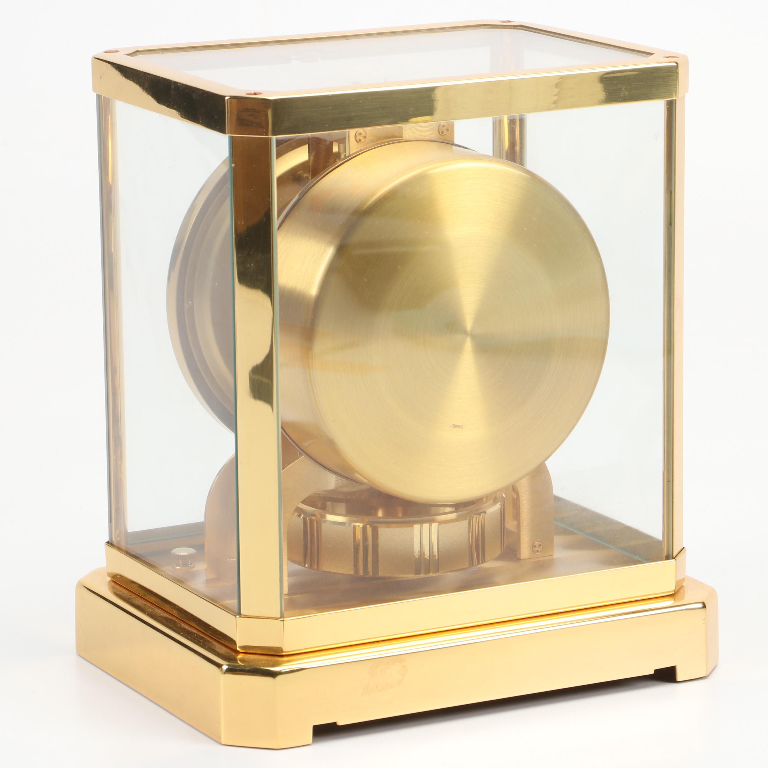 Jaeger-LeCoultre "Atmos" Swiss Brass and Glass Perpetual Motion Mantel Clock