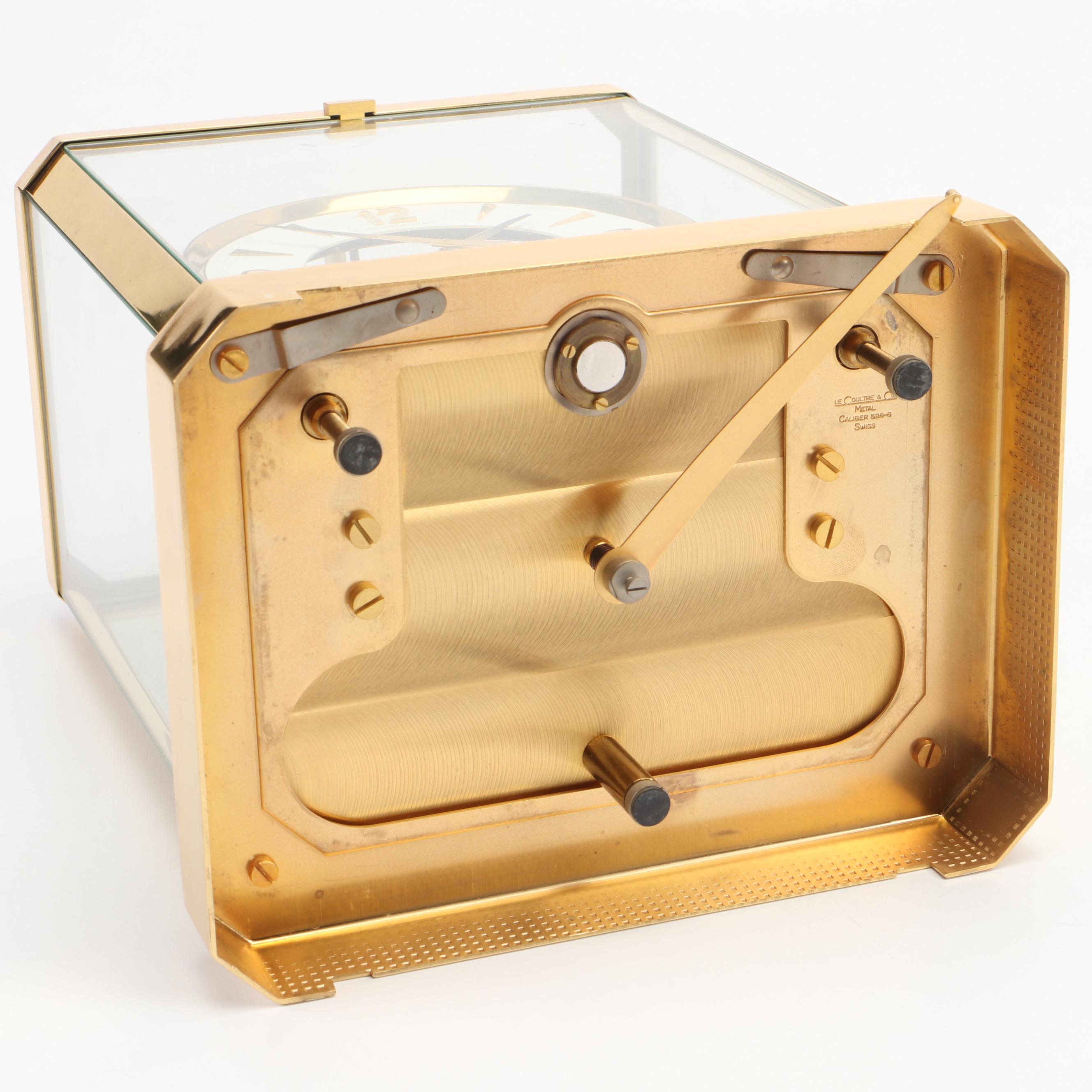 Jaeger-LeCoultre "Atmos" Swiss Brass and Glass Perpetual Motion Mantel Clock