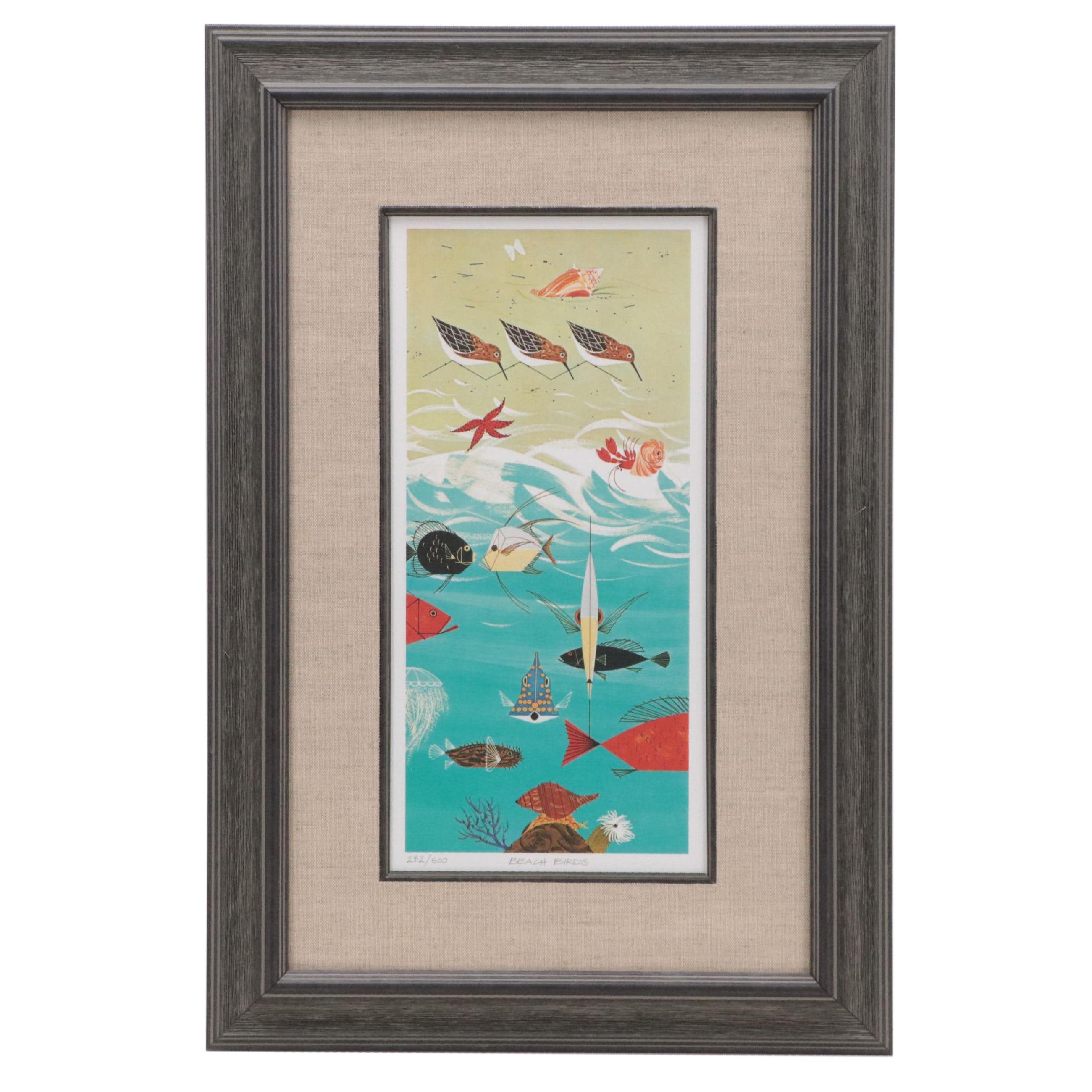 Giclée After Charley Harper "Beach Birds," Late 20th Century