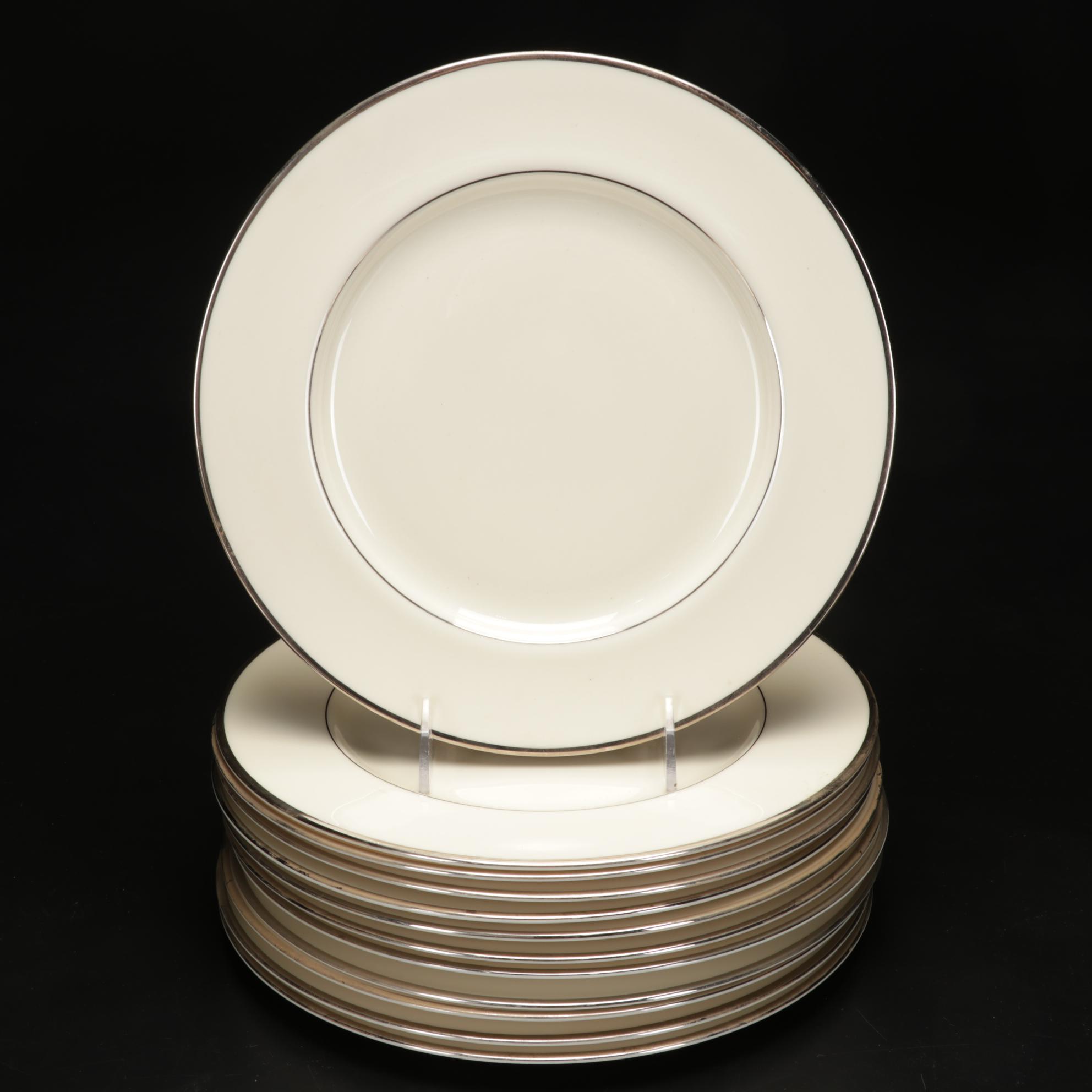 Lenox "Montclair" Platinum Dinnerware Collection, Fifty-Six Pieces, 1949-2004