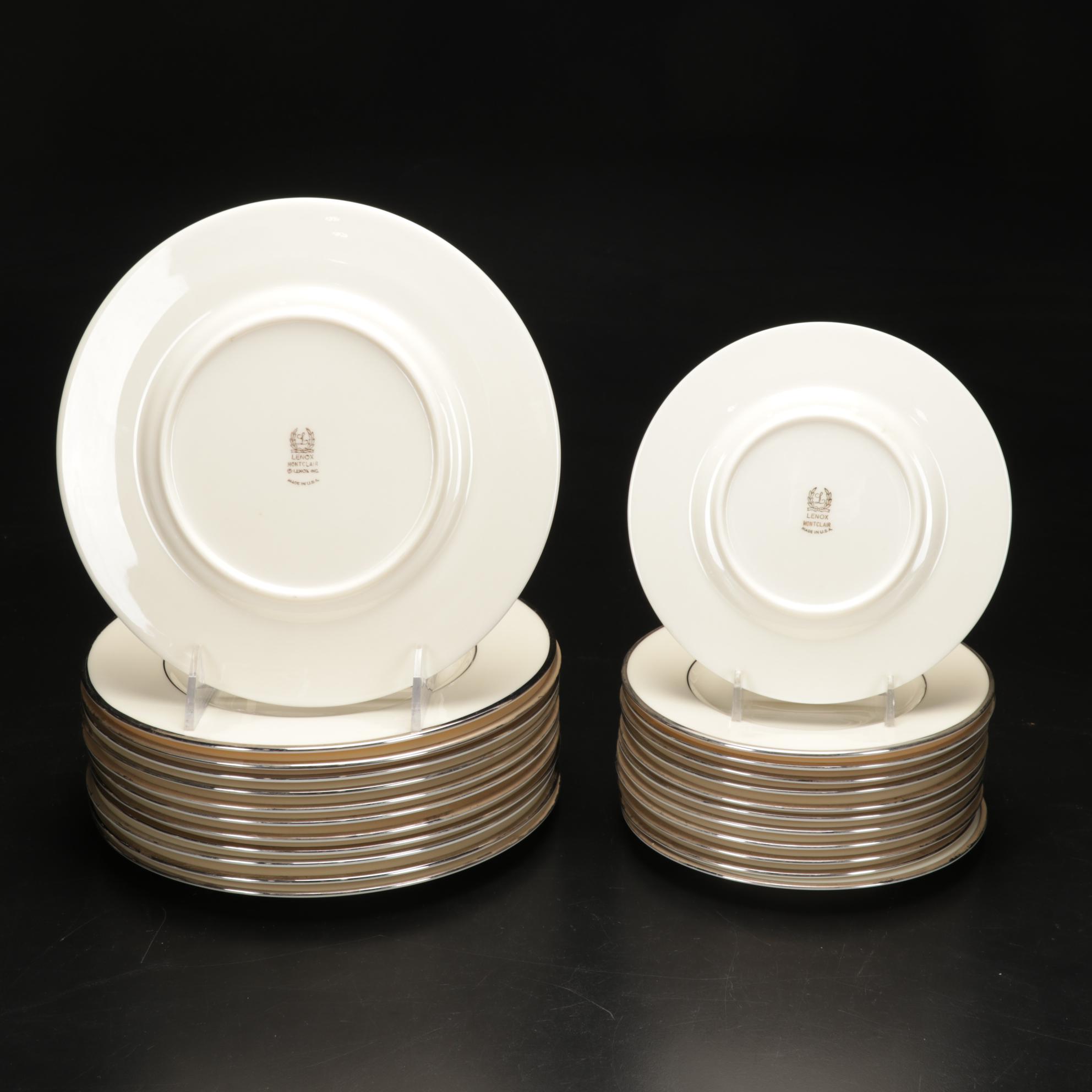 Lenox "Montclair" Platinum Dinnerware Collection, Fifty-Six Pieces, 1949-2004