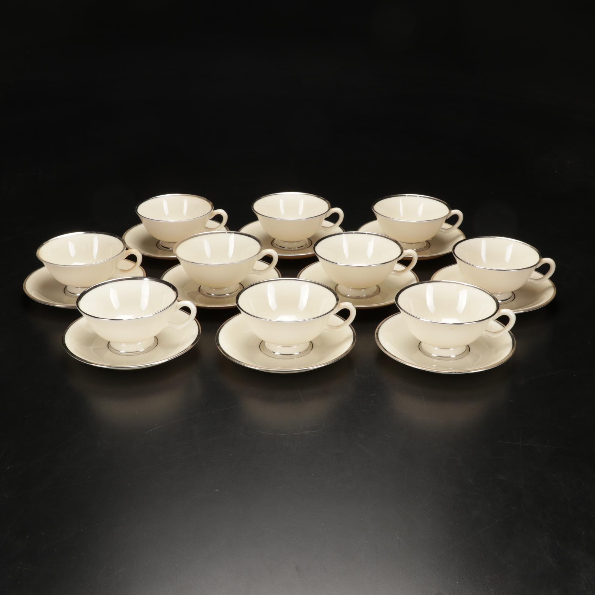Lenox "Montclair" Platinum Dinnerware Collection, Fifty-Six Pieces, 1949-2004