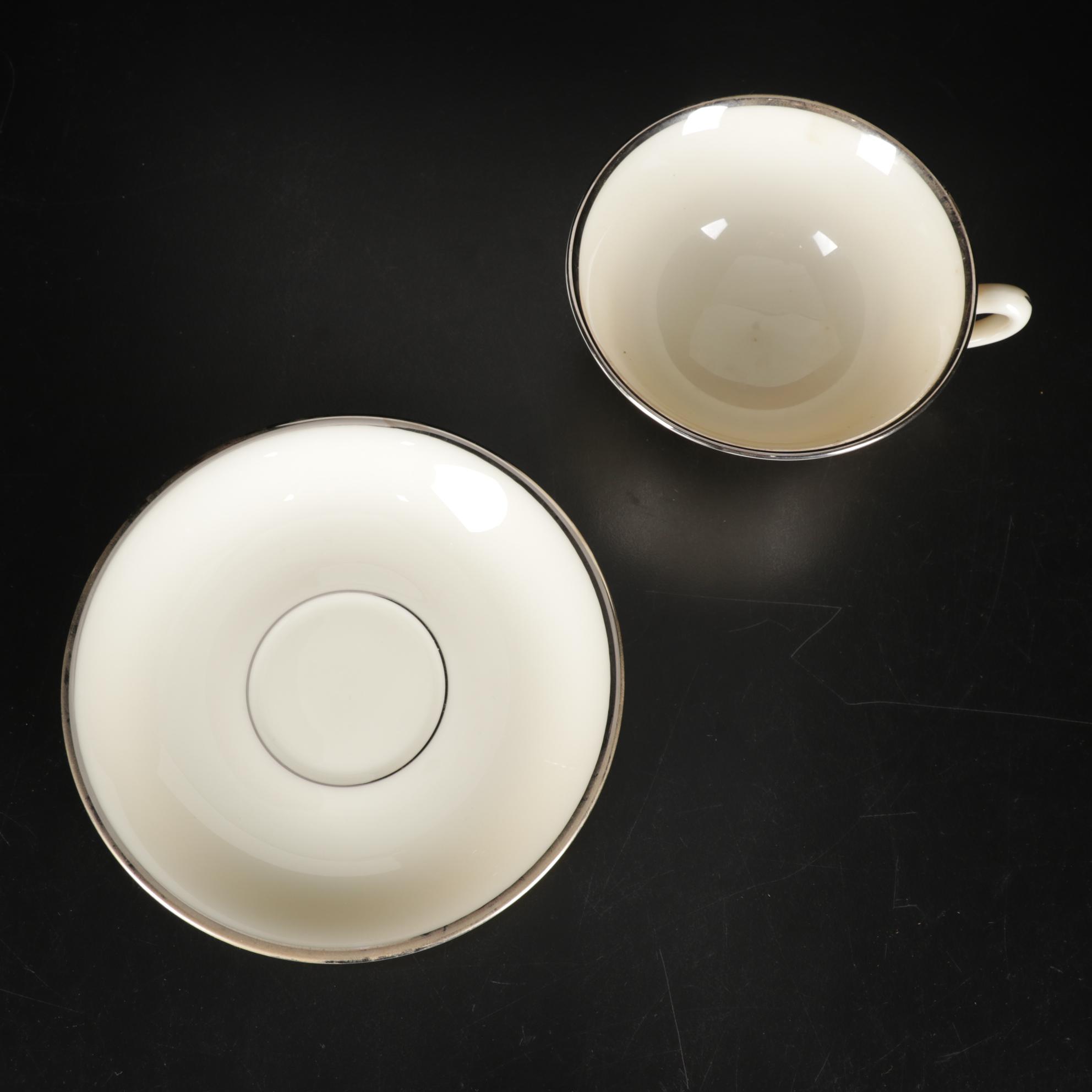 Lenox "Montclair" Platinum Dinnerware Collection, Fifty-Six Pieces, 1949-2004