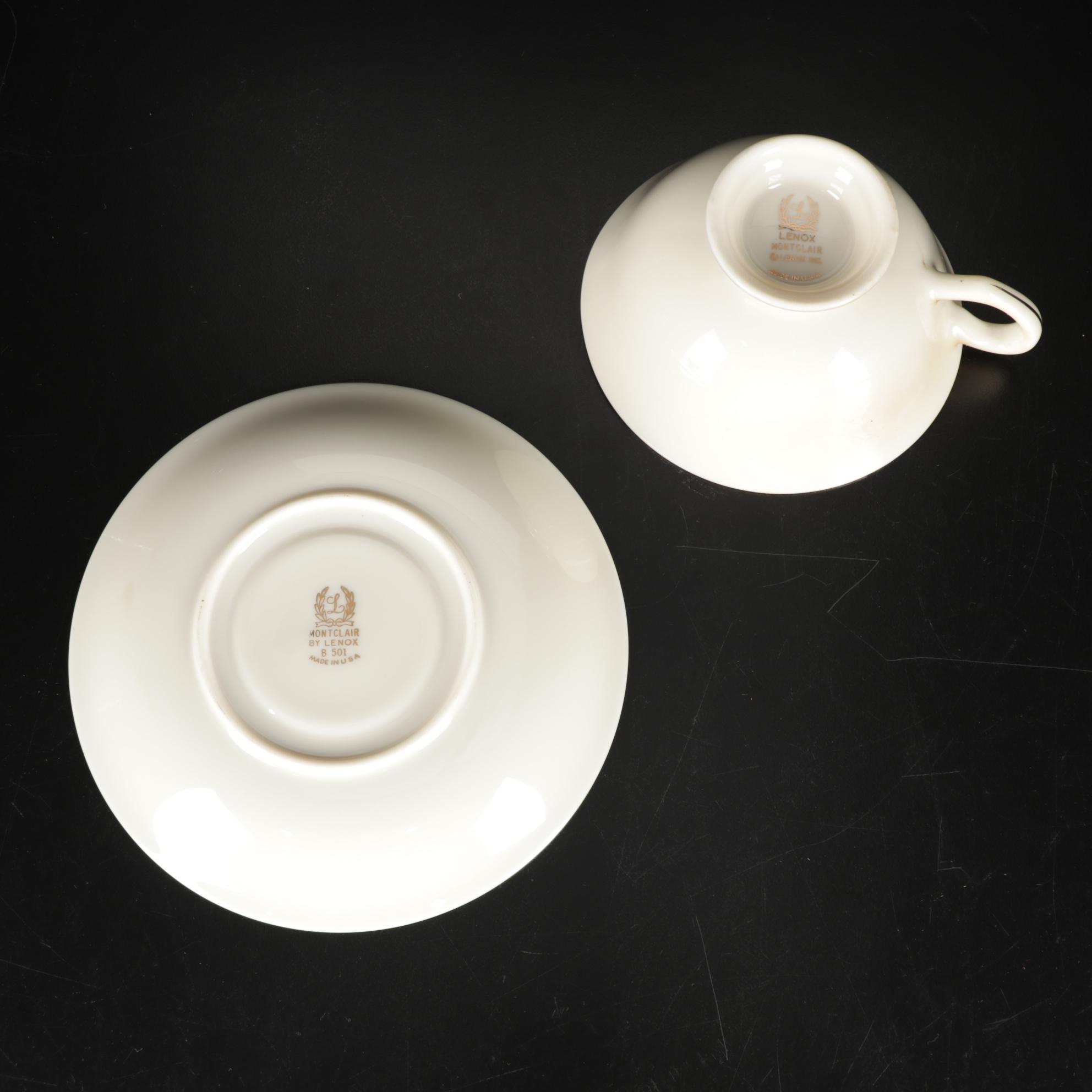 Lenox "Montclair" Platinum Dinnerware Collection, Fifty-Six Pieces, 1949-2004