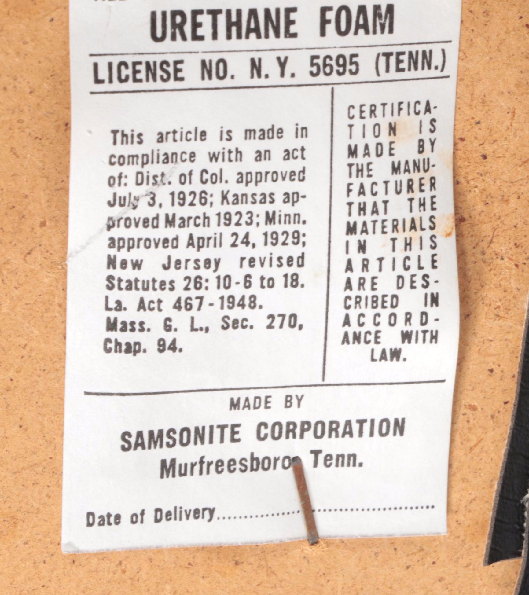 Modernist Laminate and Vinyl Bar Plus Three Samsonite Swivel Counter Stools