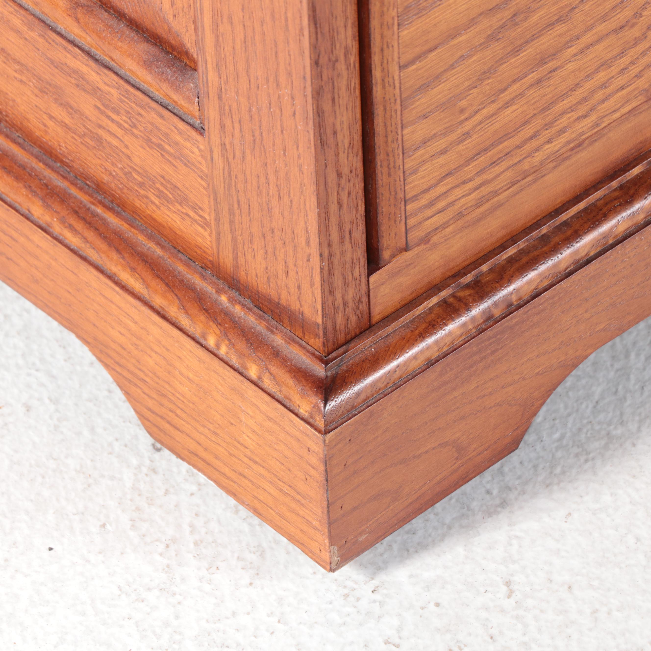 Riverside Furniture "Meridian" Oak Roll-Top Desk Plus Colonial Style Side Chair