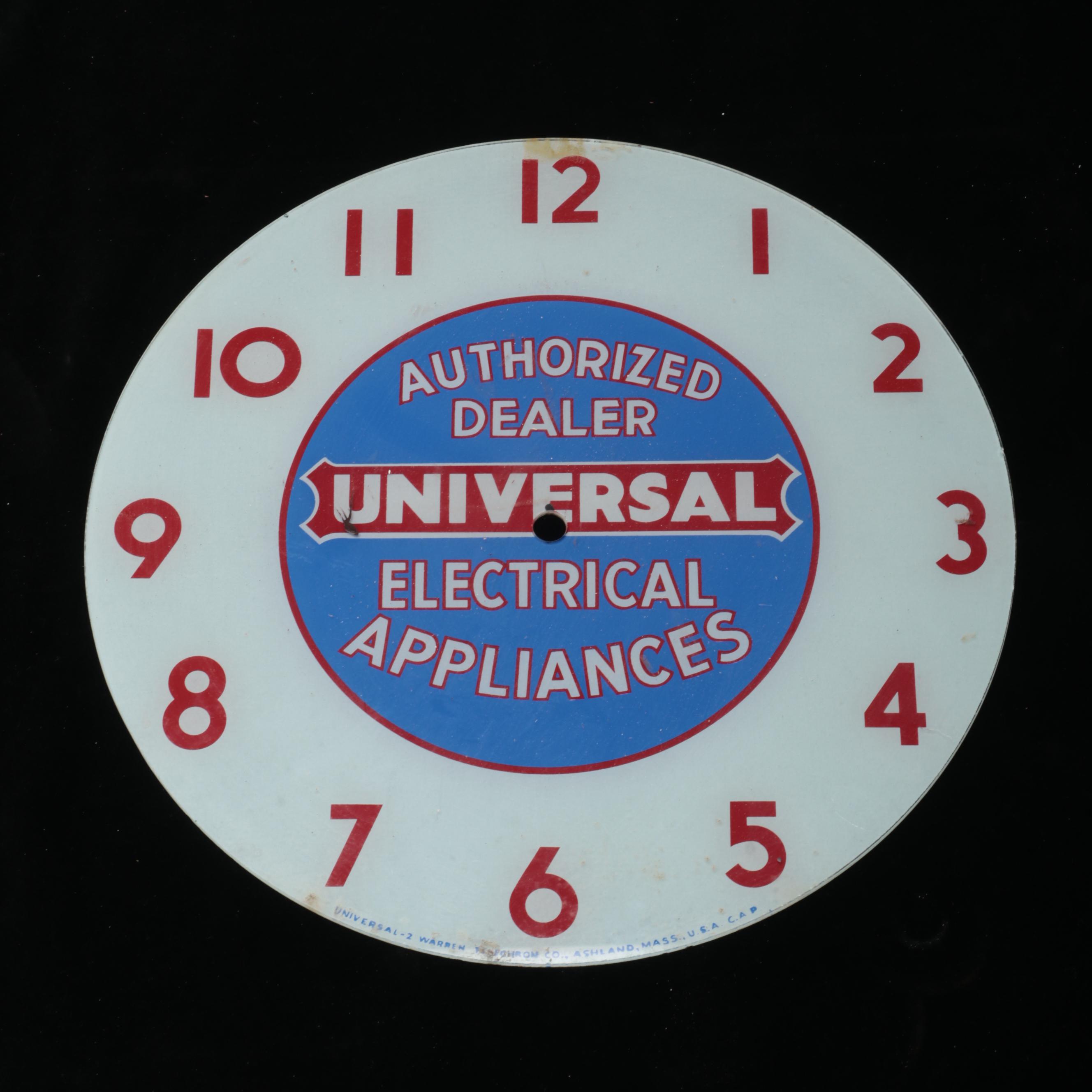 Universal Electrical Appliances Milk Glass Clock EBTH
