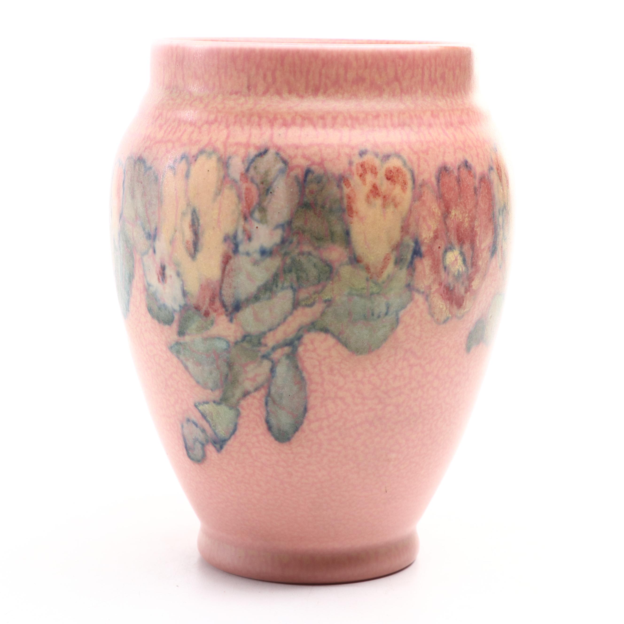 Rookwood Pottery Vellum Glaze Vase with Floral Motif, 1928