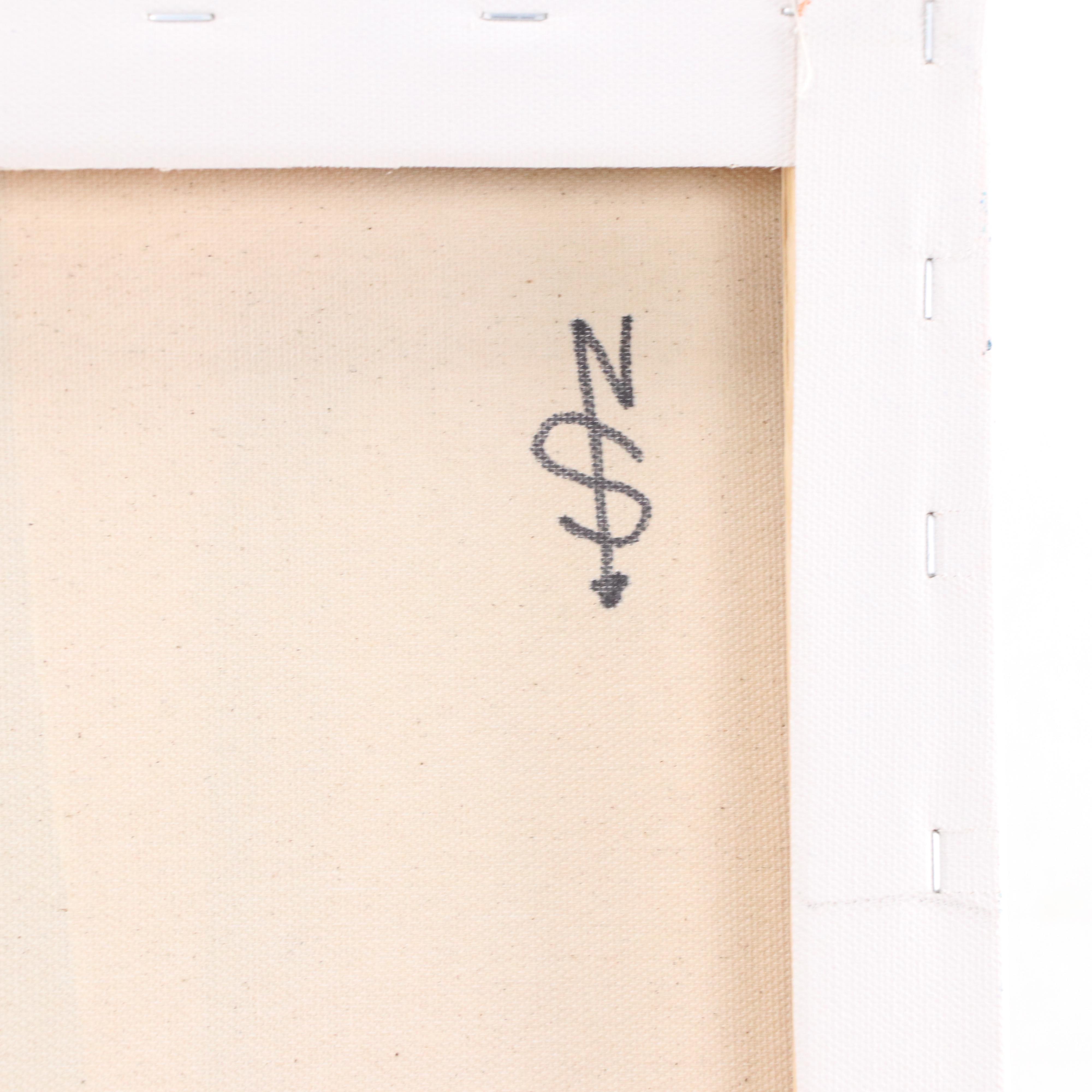 Neville Shenton Abstract Geometric Acrylic Painting, 2024