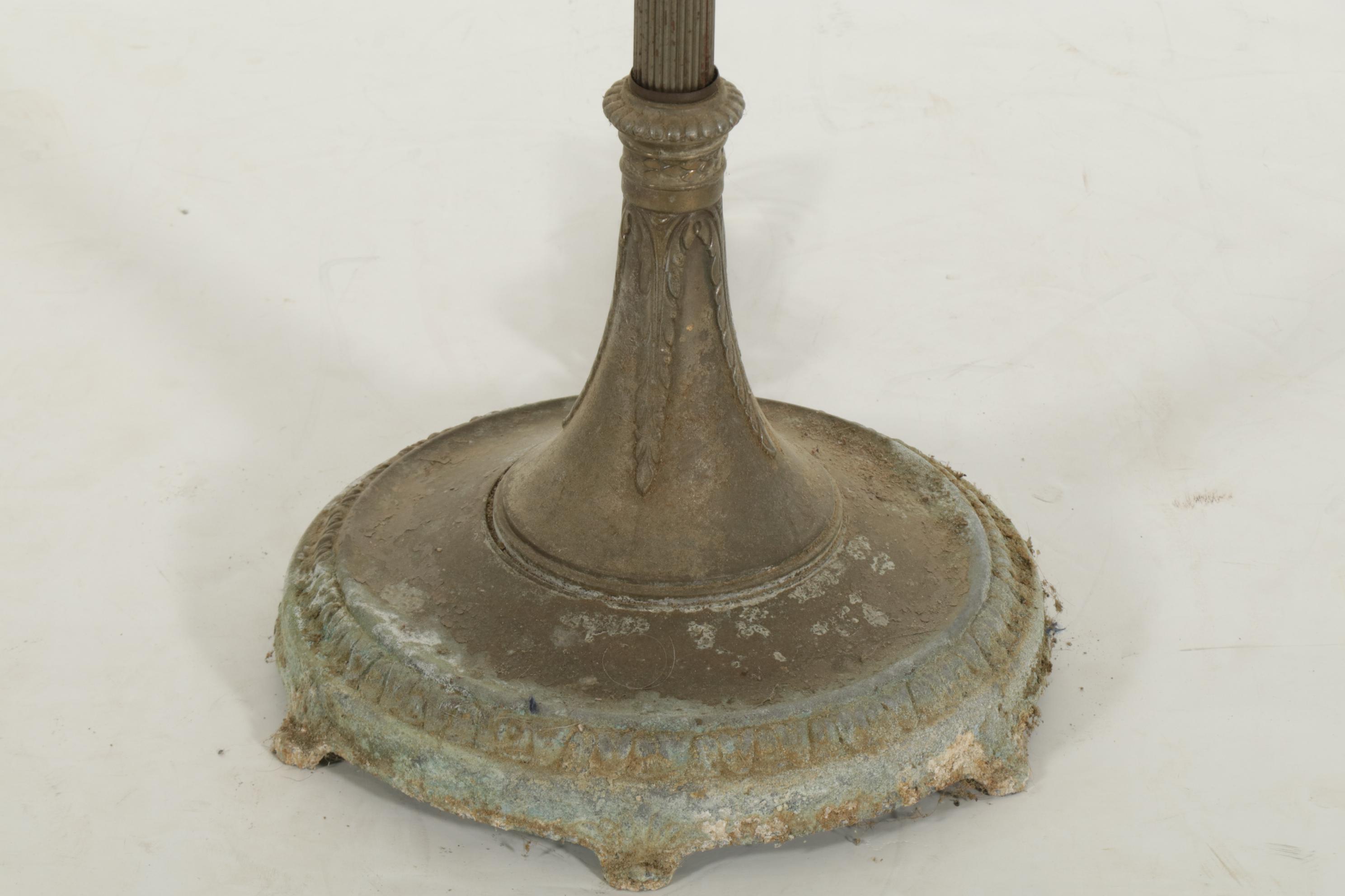 Brass Swing-Arm Torchiere Floor Lamp with Milk Glass Shade