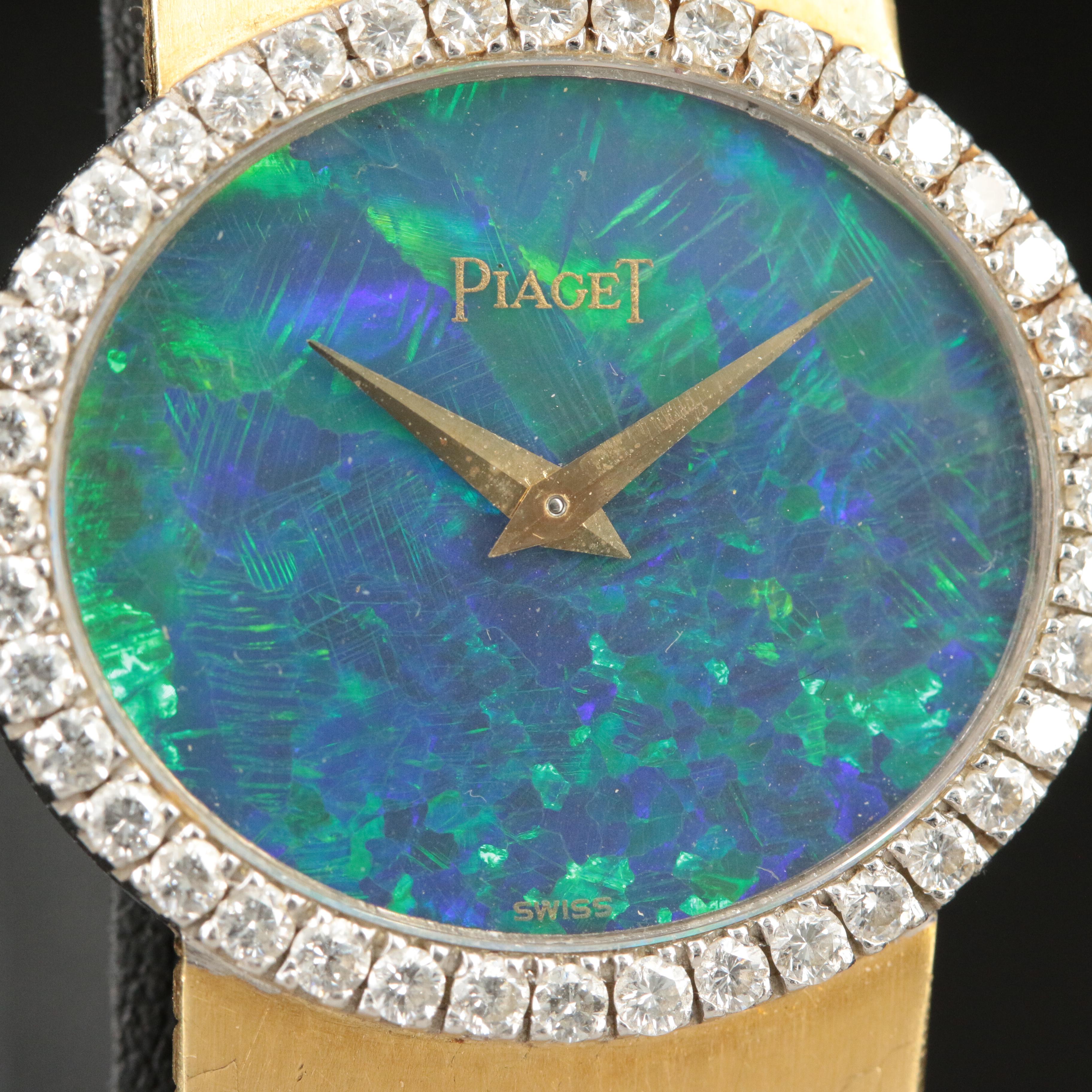 18K Piaget 1.00 CTW Diamond, Opal Dial Watch