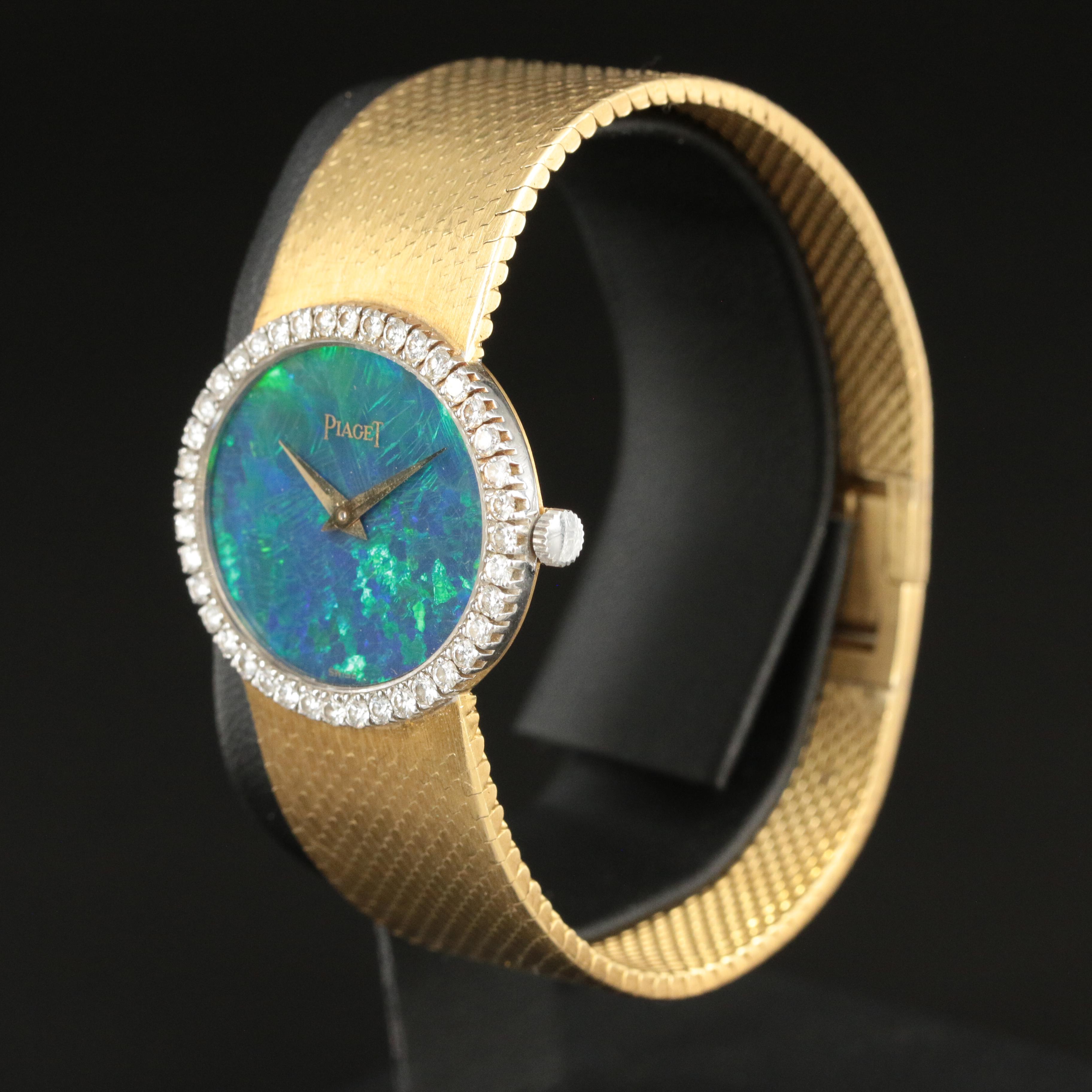 18K Piaget 1.00 CTW Diamond, Opal Dial Watch