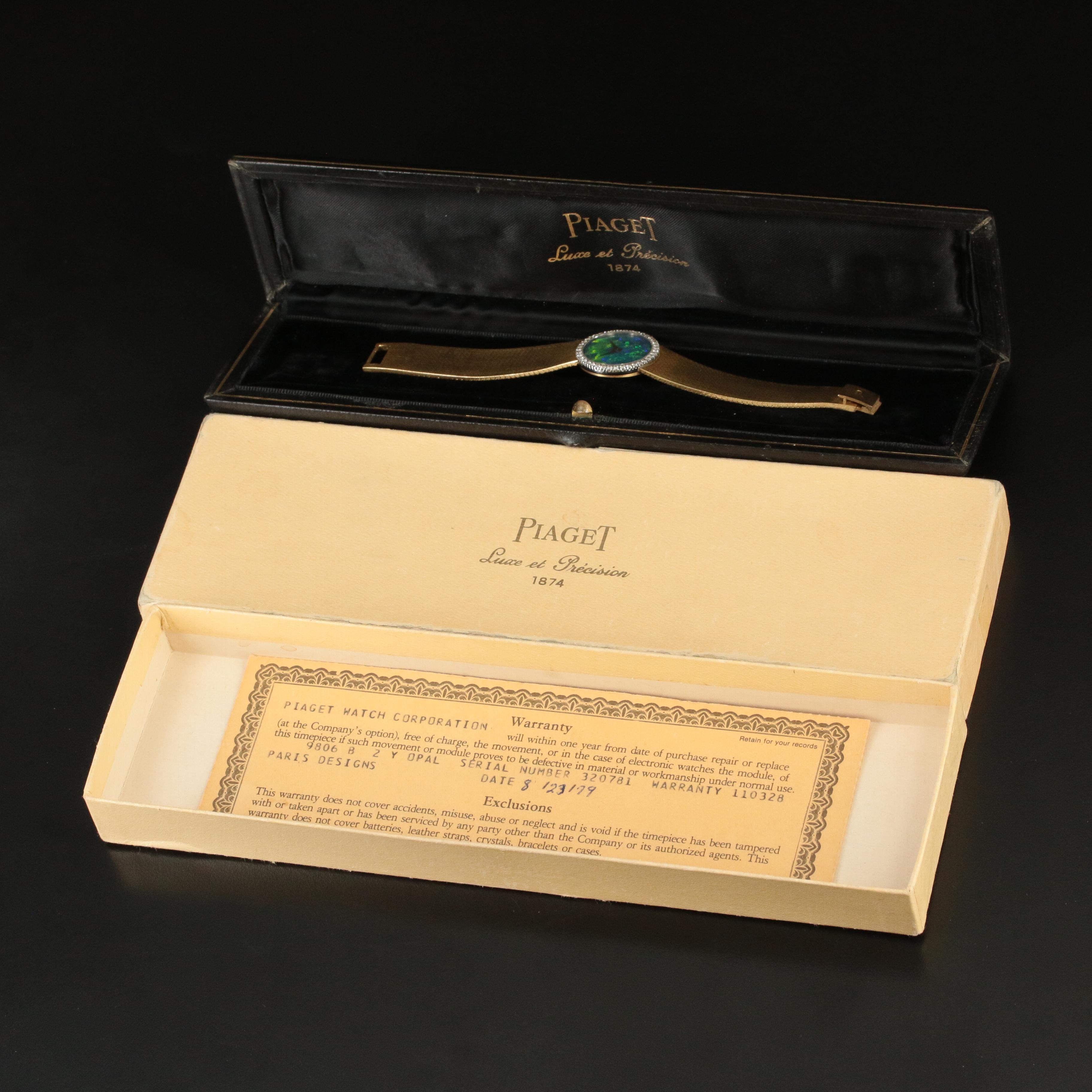 18K Piaget 1.00 CTW Diamond, Opal Dial Watch