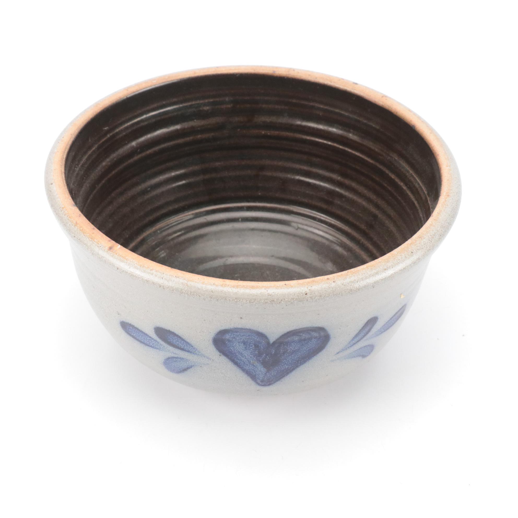 Rowe Pottery Salt Glazed Stoneware Mixing Bowl with Other Ceramic Baking Pan