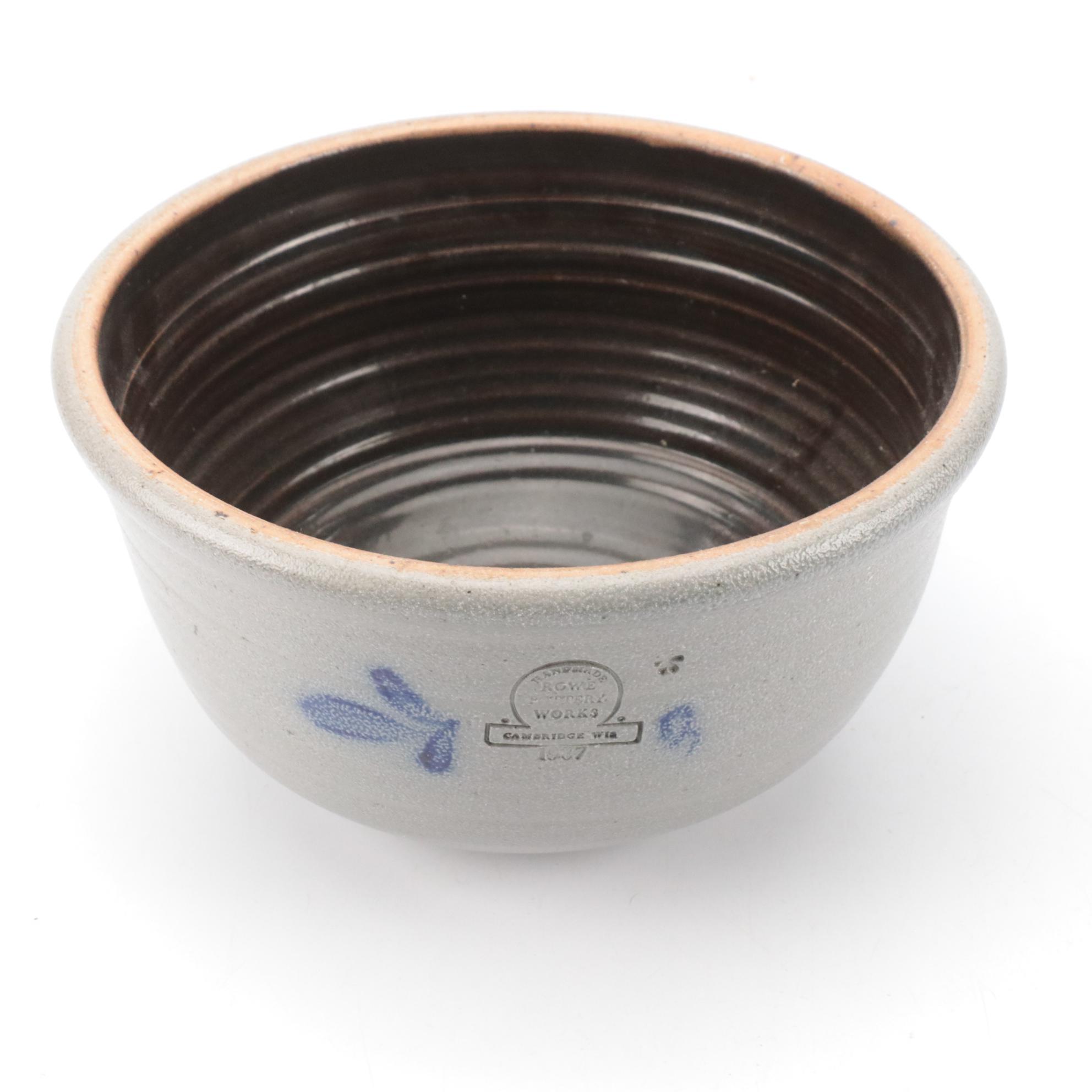 Rowe Pottery Salt Glazed Stoneware Mixing Bowl with Other Ceramic Baking Pan