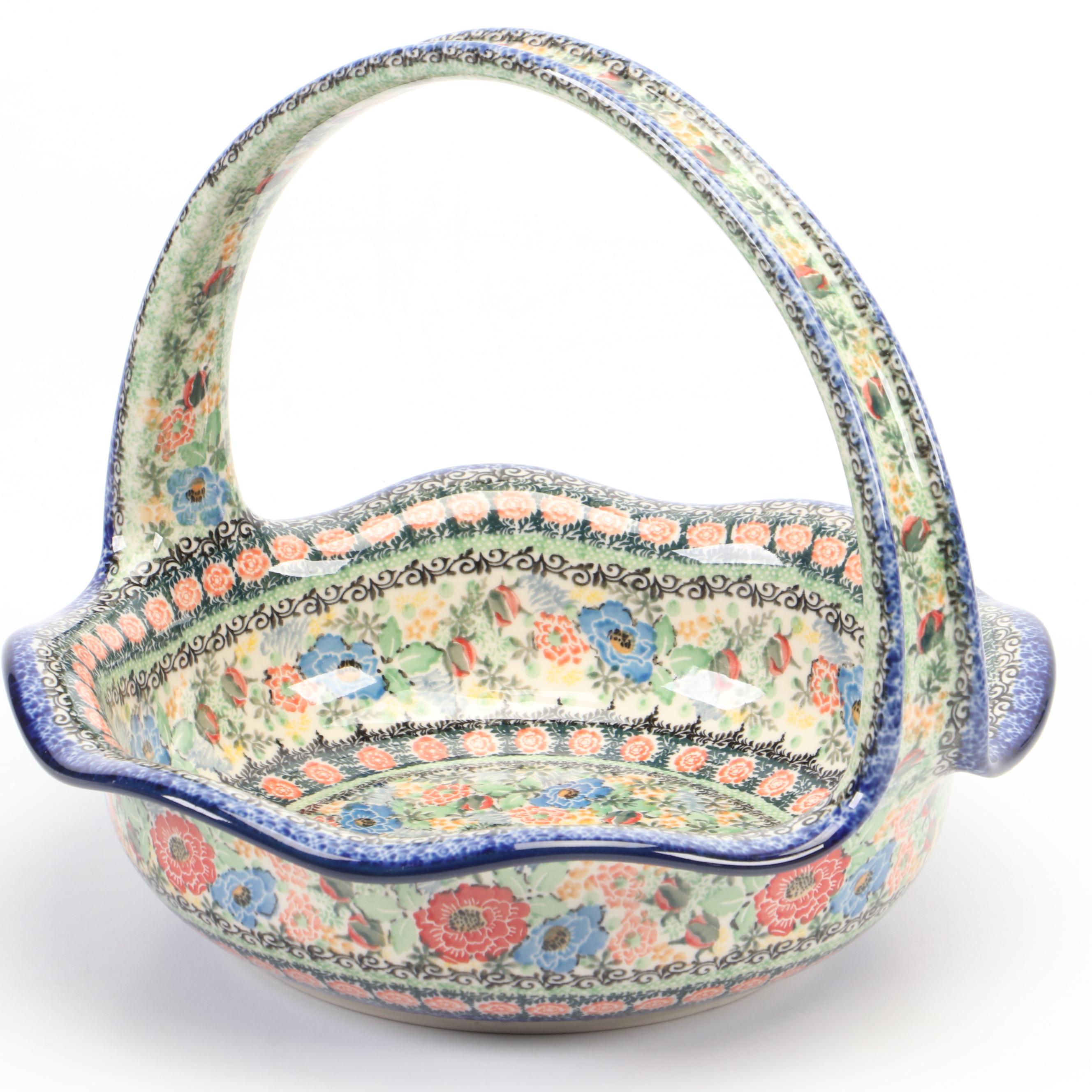 "Romantic Fascination" and Other Handmade Polish Pottery Baskets and Tableware