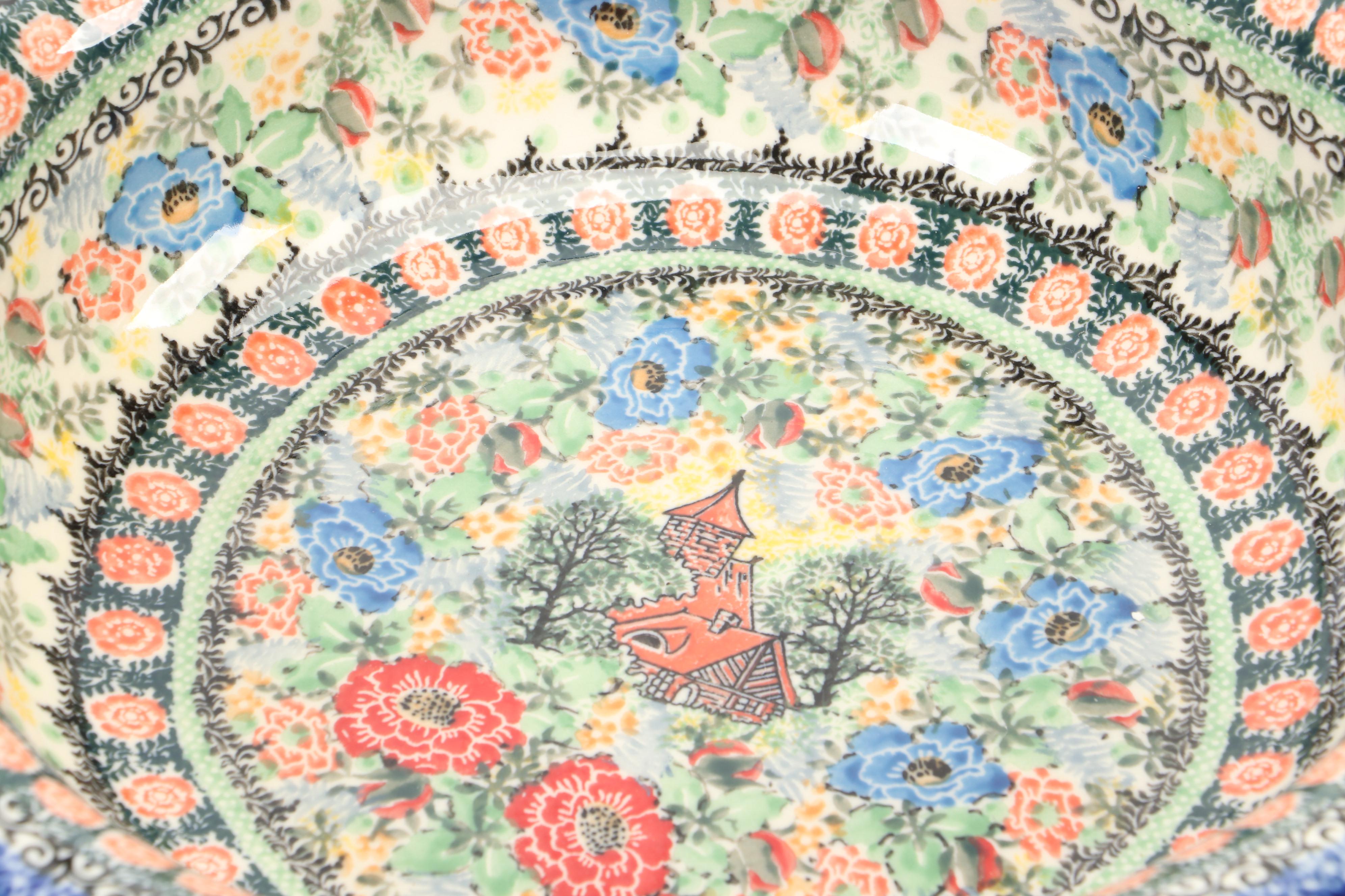 "Romantic Fascination" and Other Handmade Polish Pottery Baskets and Tableware