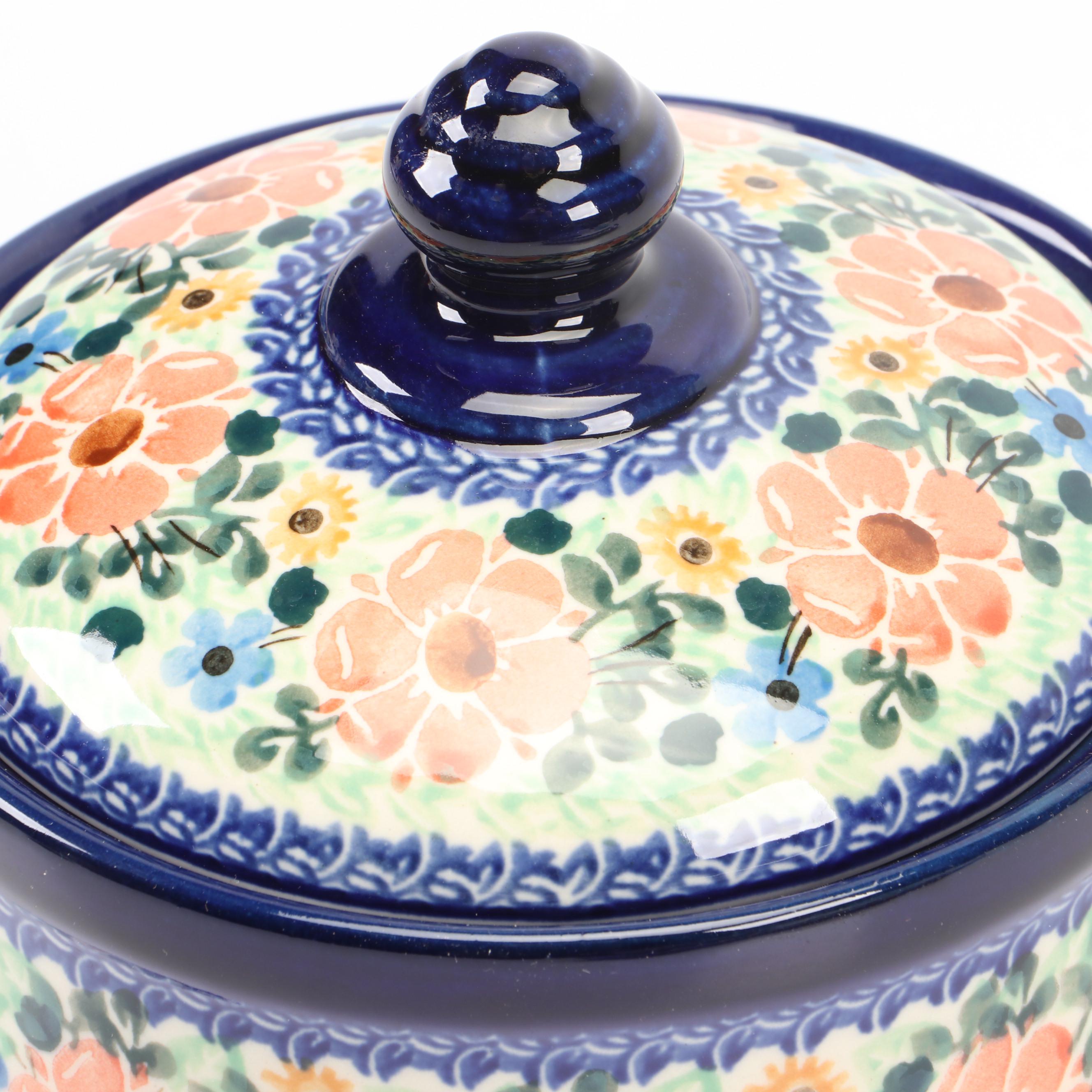 "Romantic Fascination" and Other Handmade Polish Pottery Baskets and Tableware