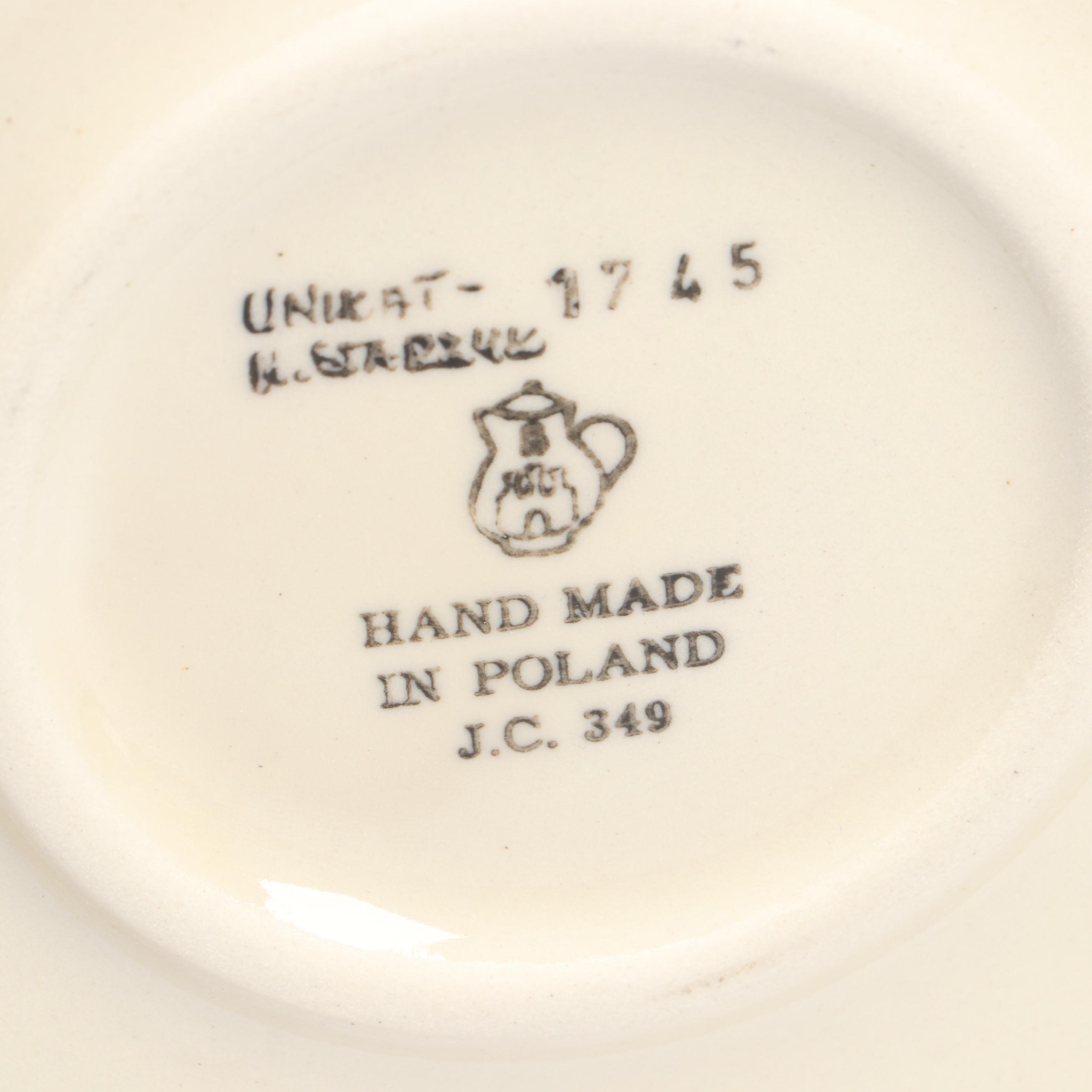 "Romantic Fascination" and Other Handmade Polish Pottery Baskets and Tableware